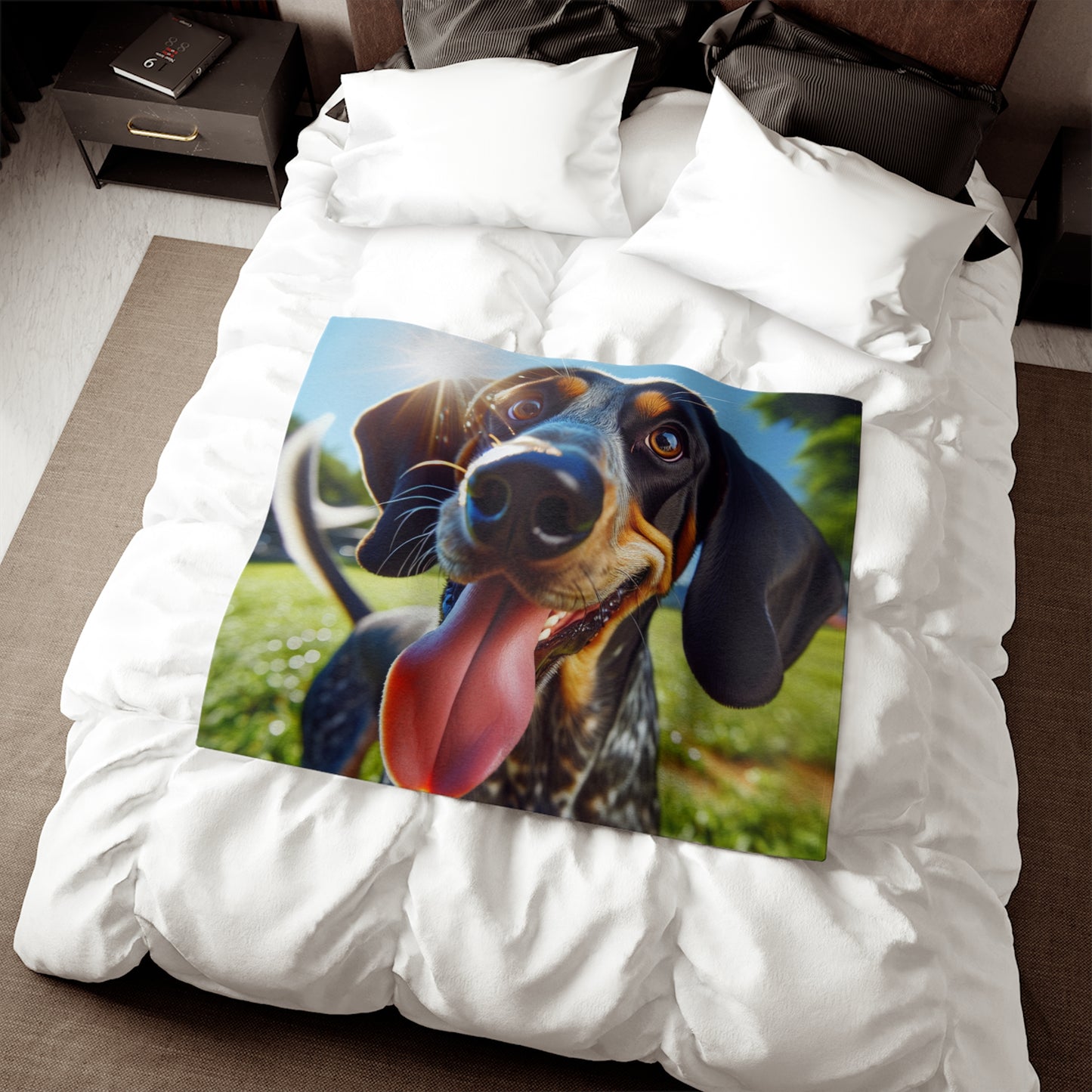 Bluetick Coonhound Sweatshirt Blanket