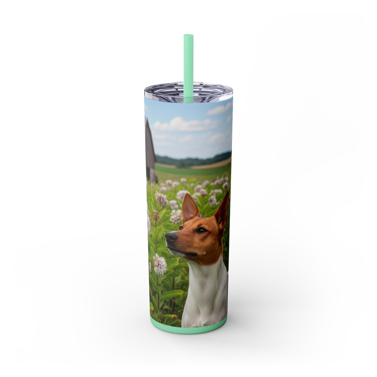 Rat Terrier Tumbler with Straw, 20oz