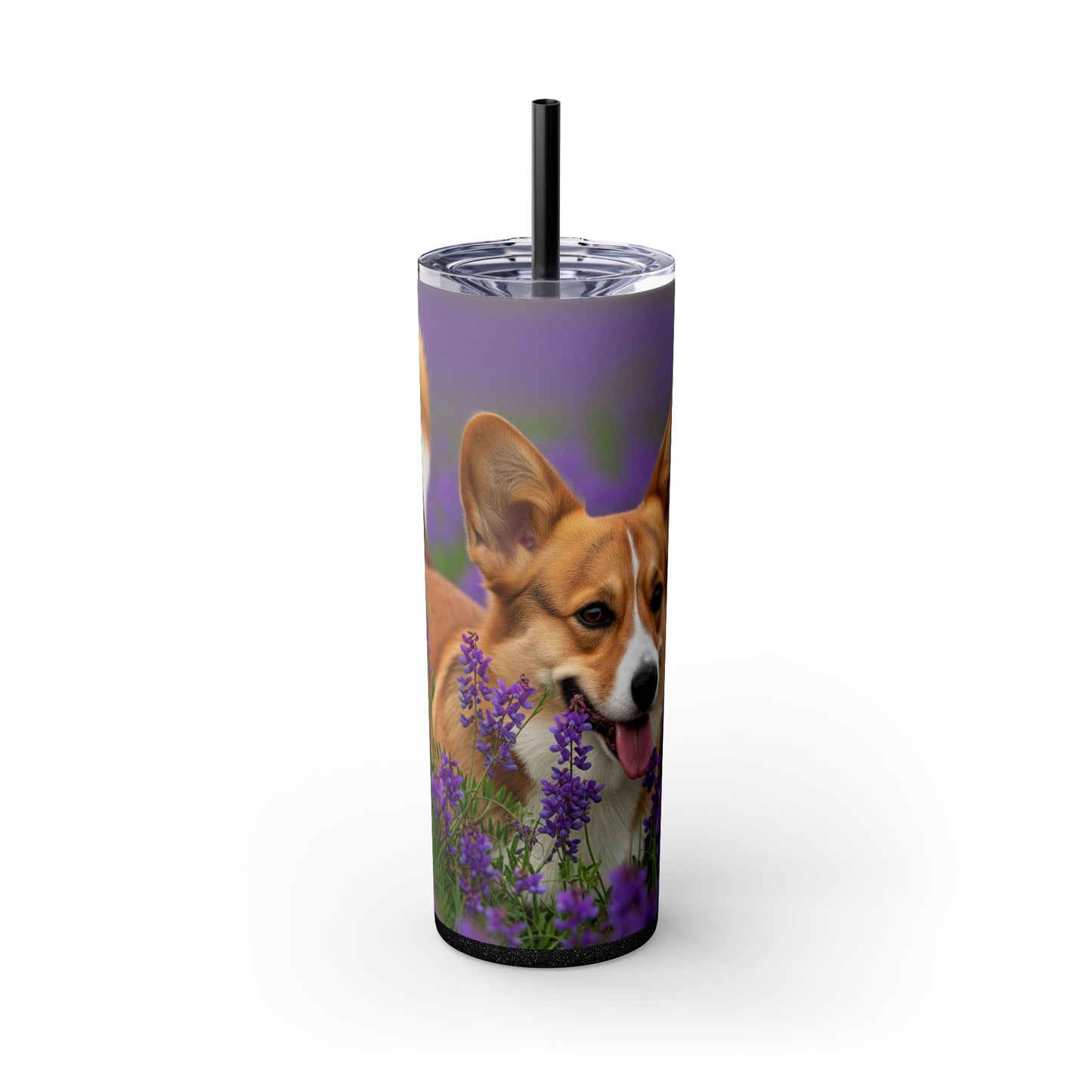 Cardigan Welsh Corgi Skinny Tumbler with Straw, 20oz