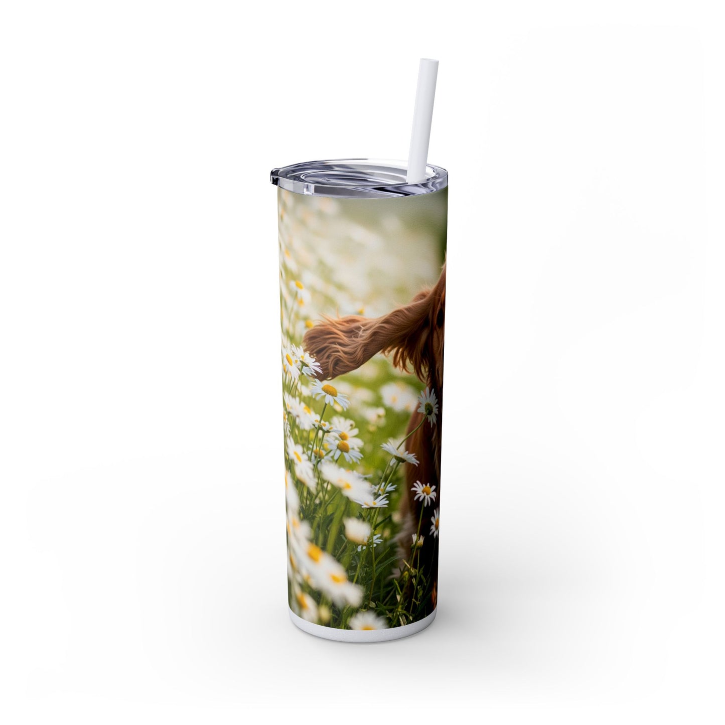 English Cocker Spaniel Skinny Tumbler with Straw, 20oz