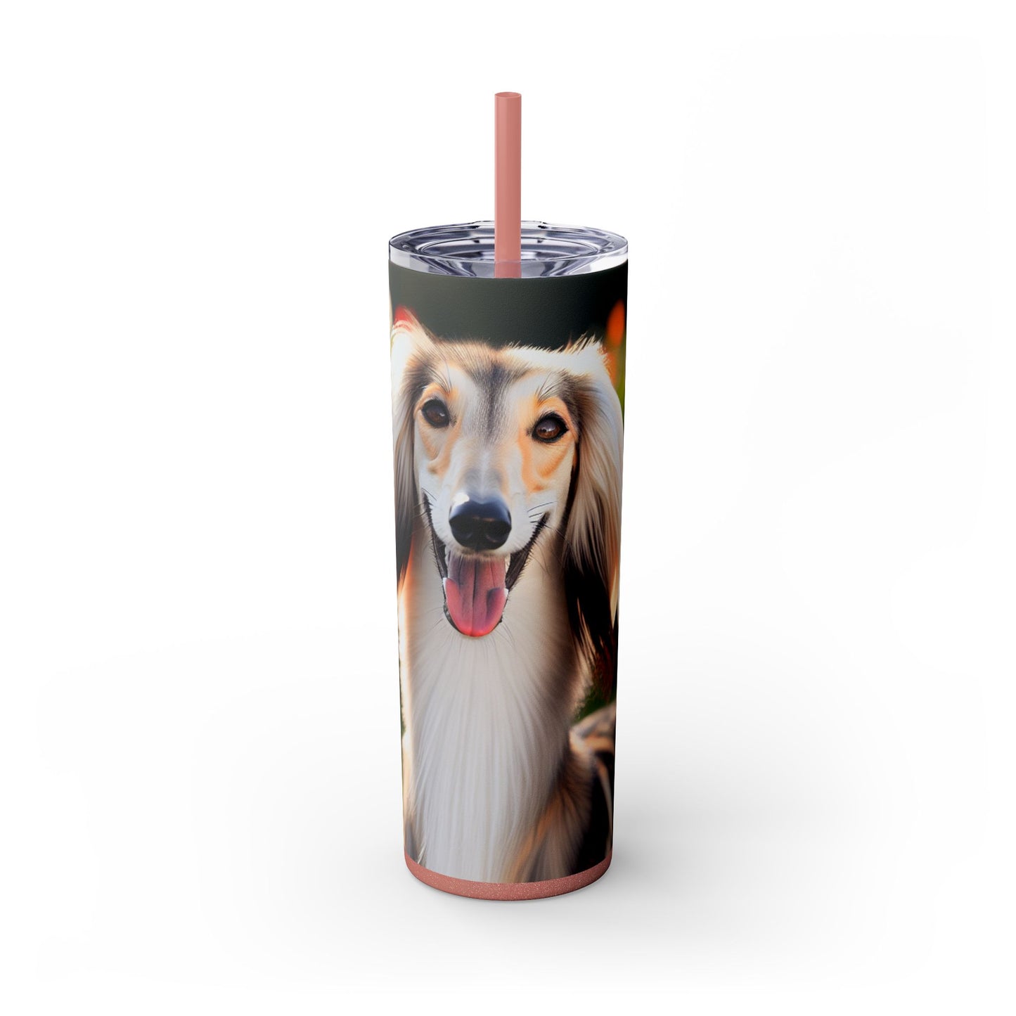 Saluki Skinny Tumbler with Straw, 20oz