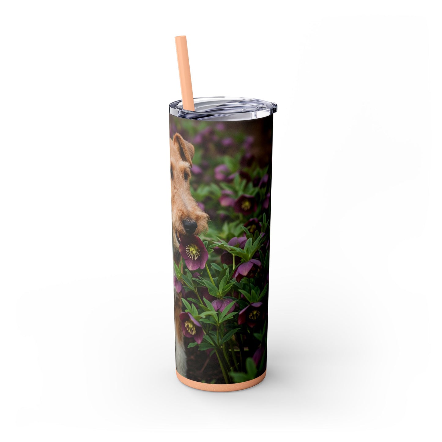 Wire Fox Terrier Skinny Tumbler with Straw, 20oz