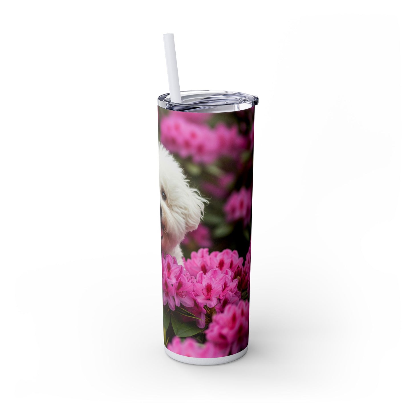 Bichon Frise Tumbler with Straw, 20oz