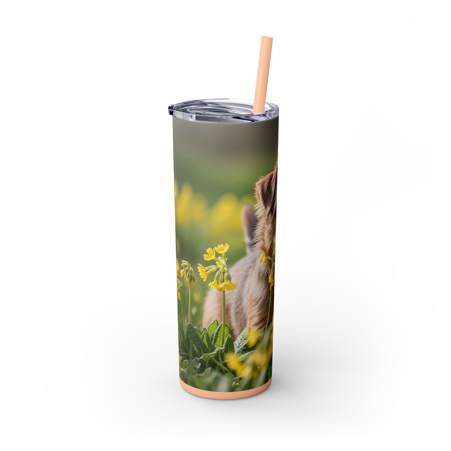 Norfolk Terrier Skinny Tumbler with Straw, 20oz