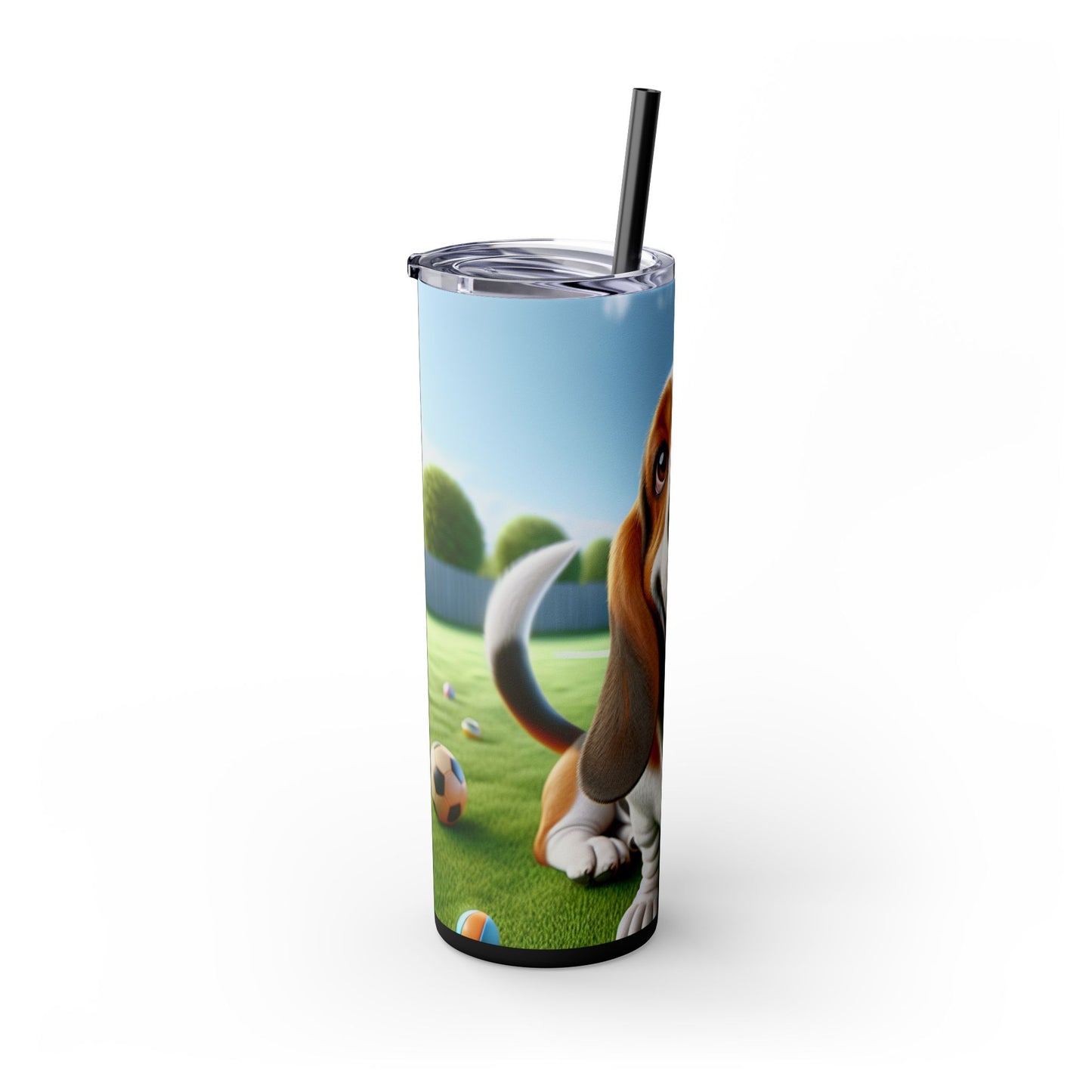 Basset Hound Tumbler with Straw, 20oz