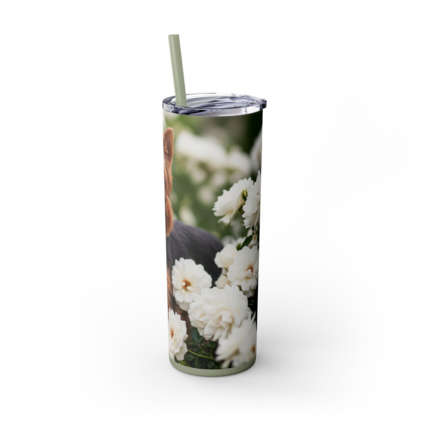 Yorkshire Terrier Skinny Tumbler with Straw, 20oz