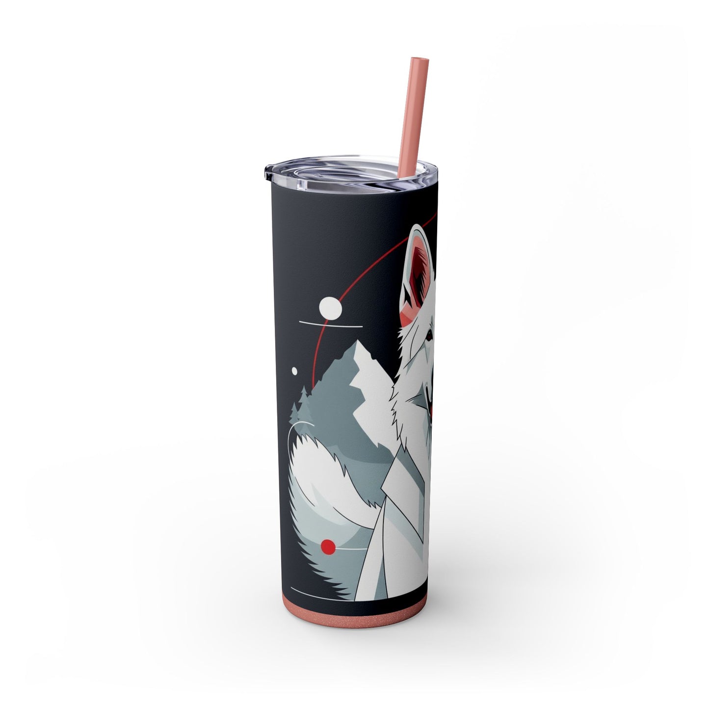 White Swiss Shepherd Dog Skinny Tumbler with Straw, 20oz