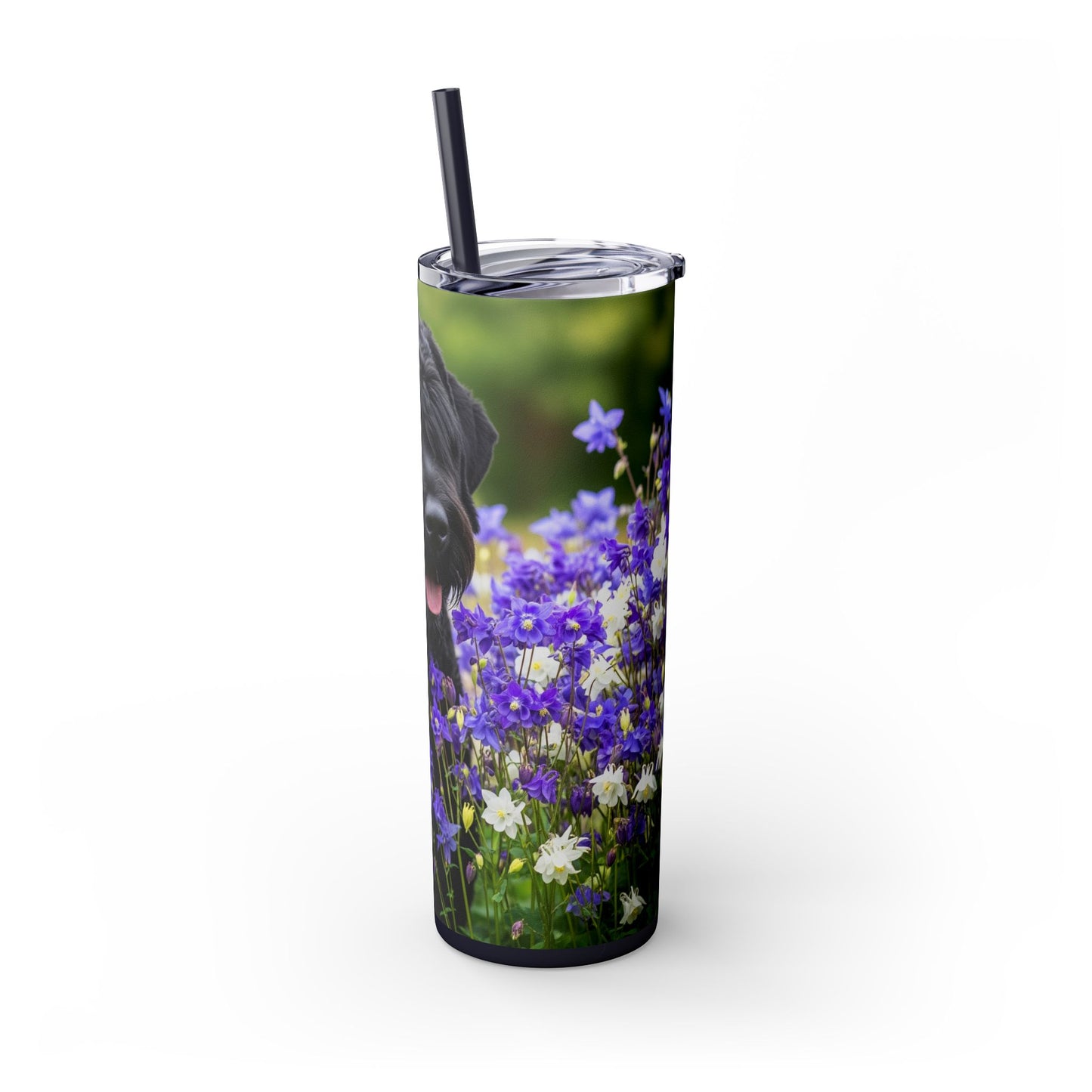 Black Russian Terrier Tumbler with Straw, 20oz