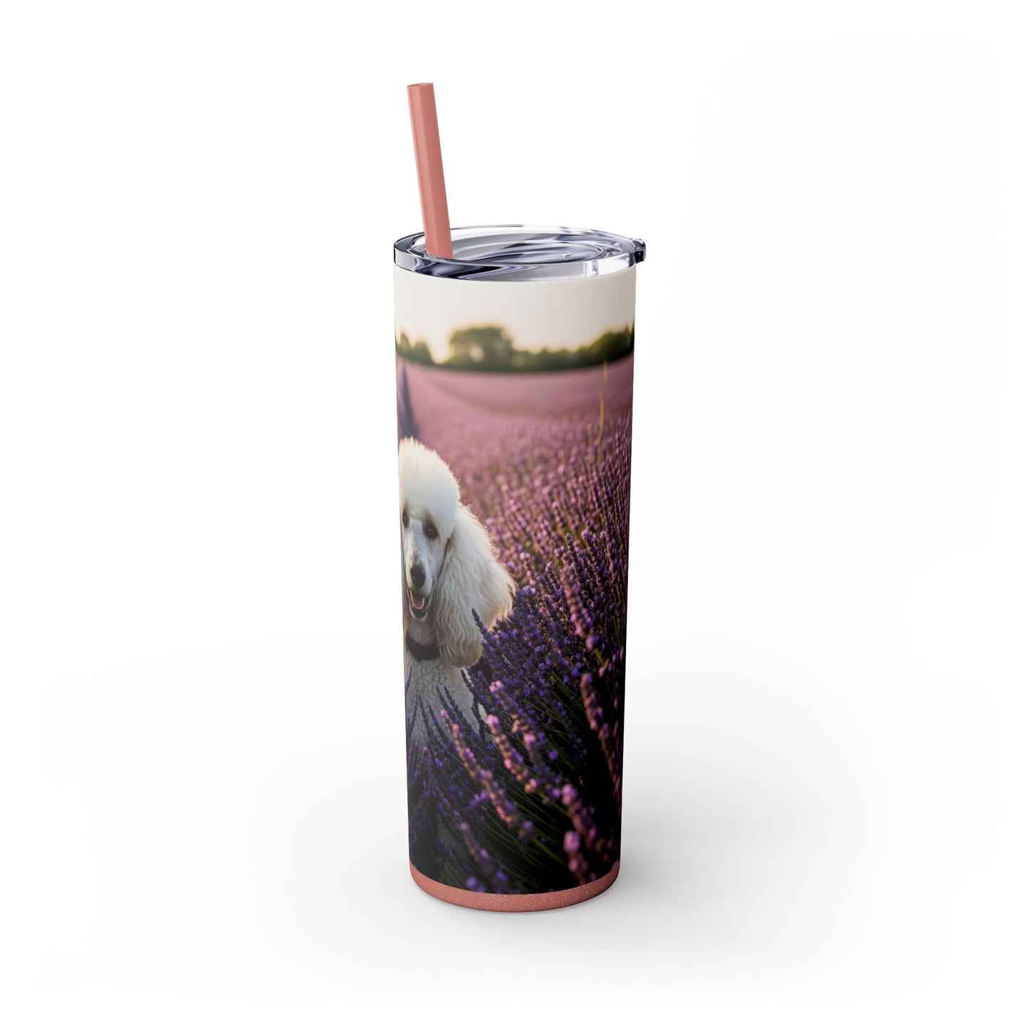Poodle Skinny Tumbler with Straw, 20oz