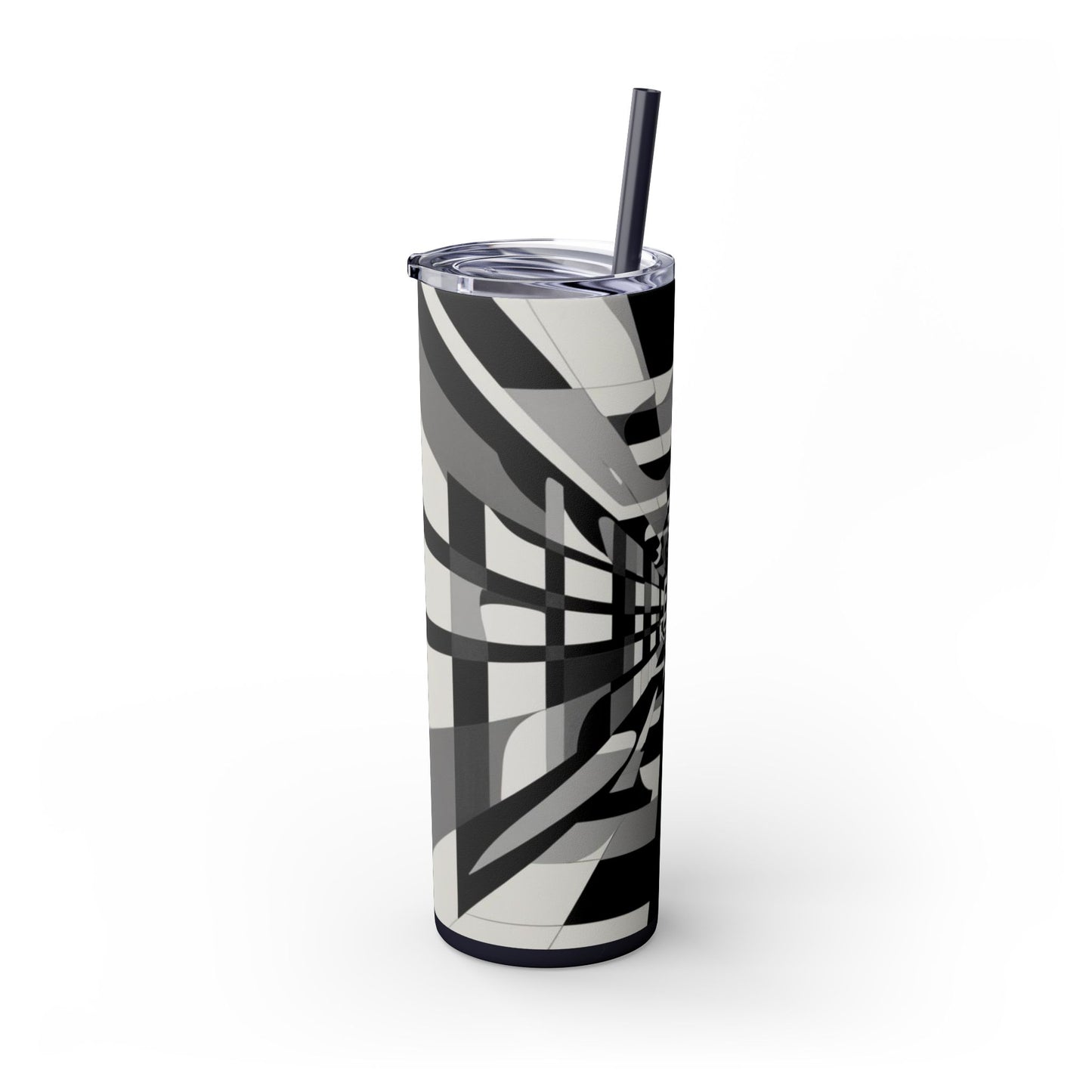 Optical Illusion Skinny Tumbler with Straw, 20oz