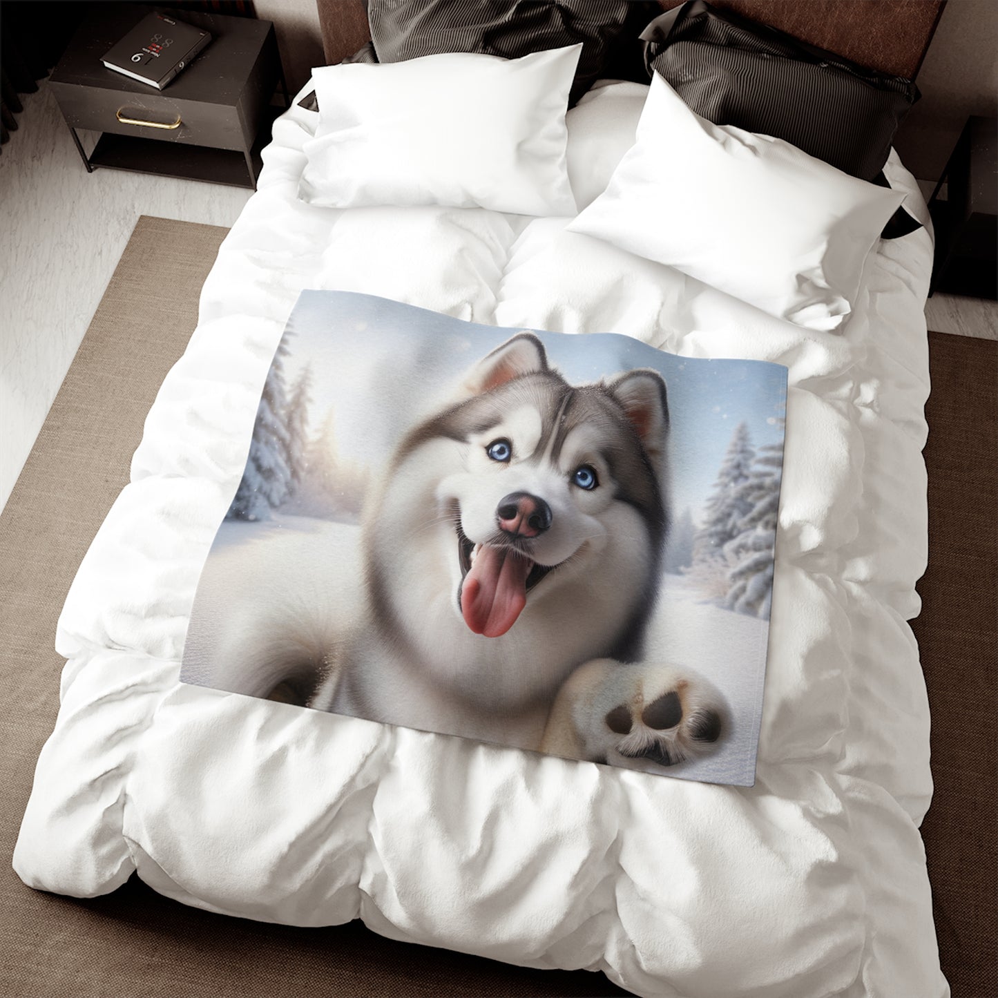 Siberian Husky Sweatshirt Blanket