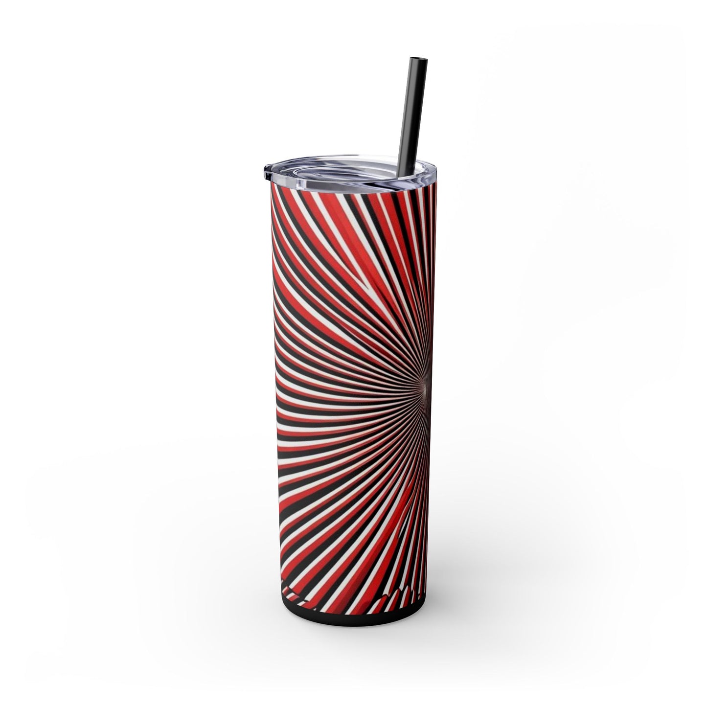 Optical Illusion Skinny Tumbler with Straw, 20oz