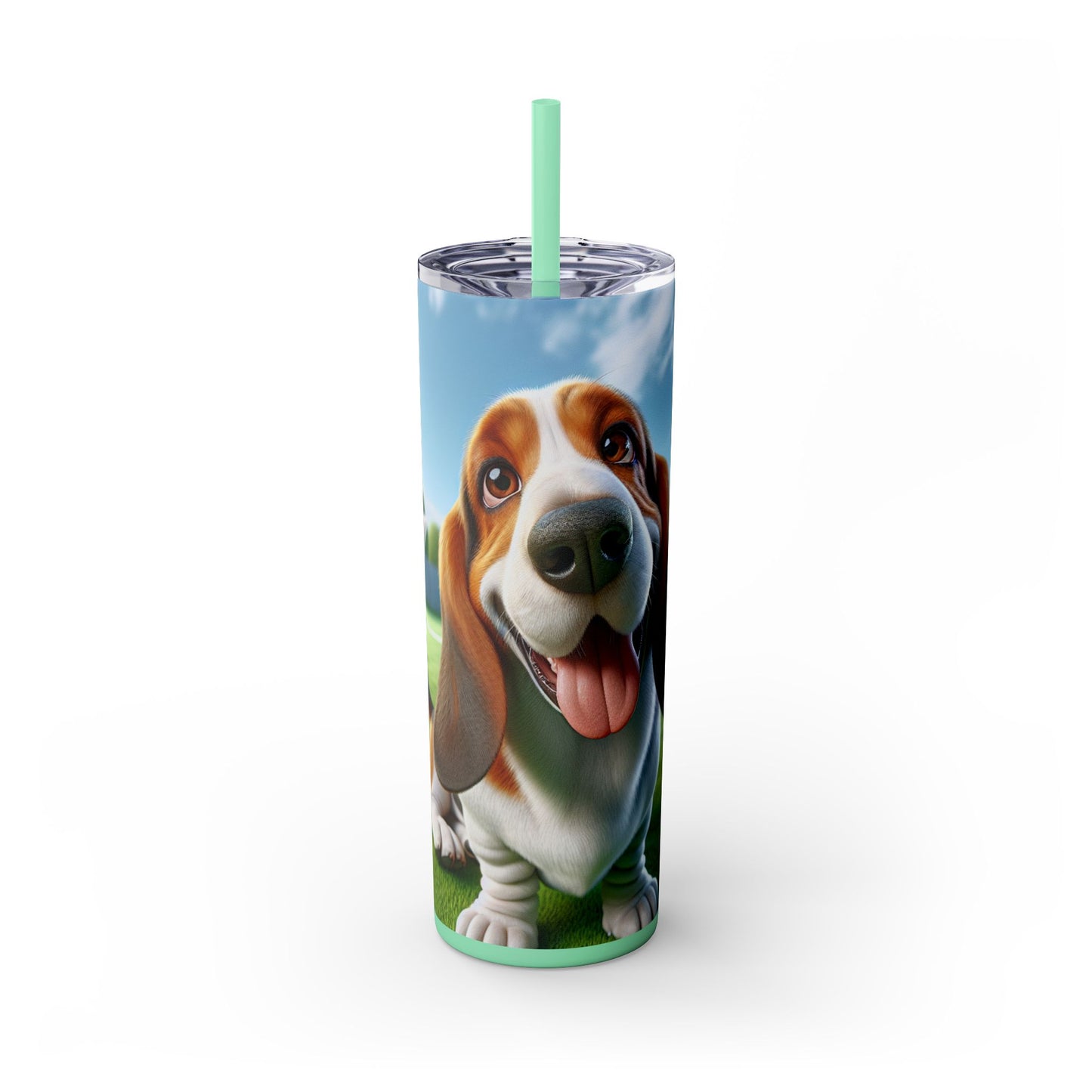Basset Hound Tumbler with Straw, 20oz