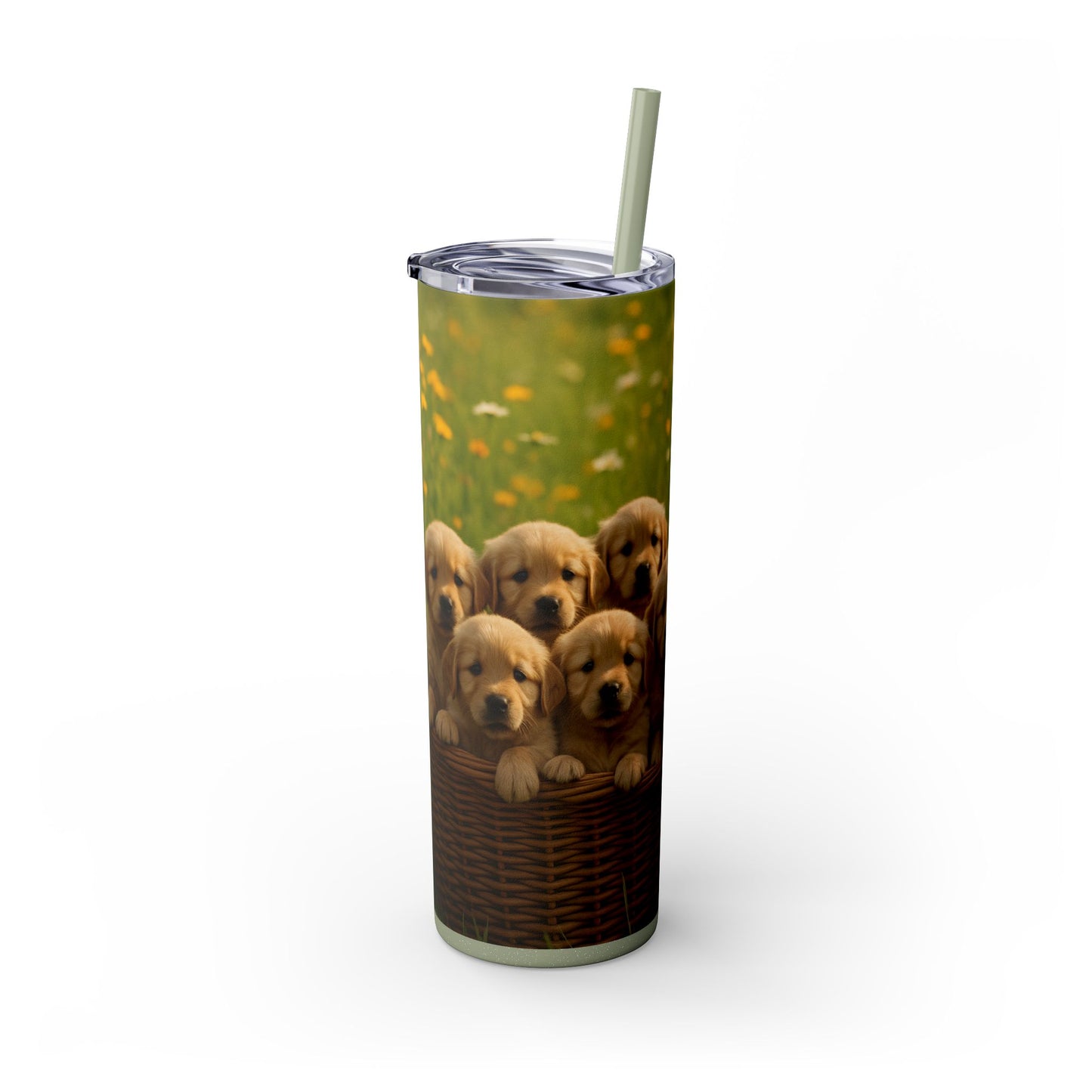 Golden Retriever puppies Tumbler with Straw, 20oz
