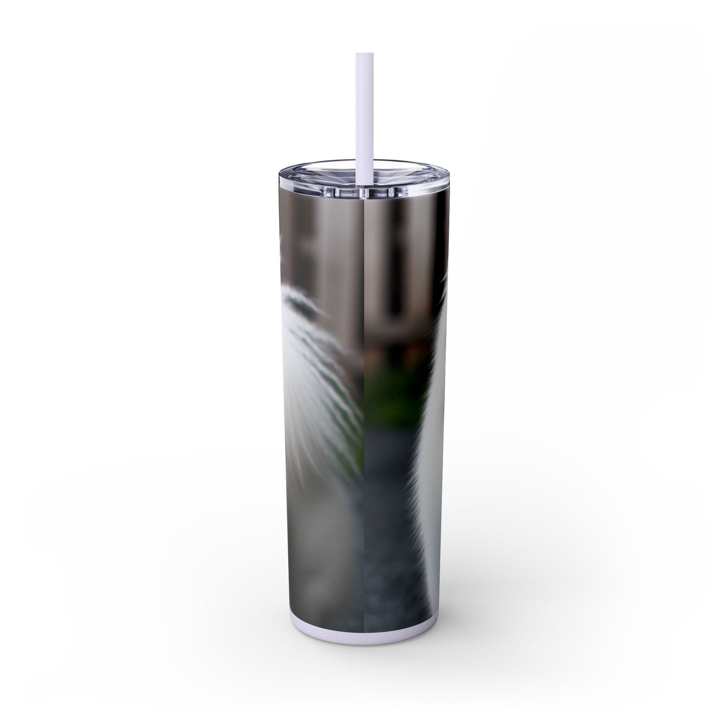 American Eskimo Dog Skinny Tumbler with Straw, 20oz