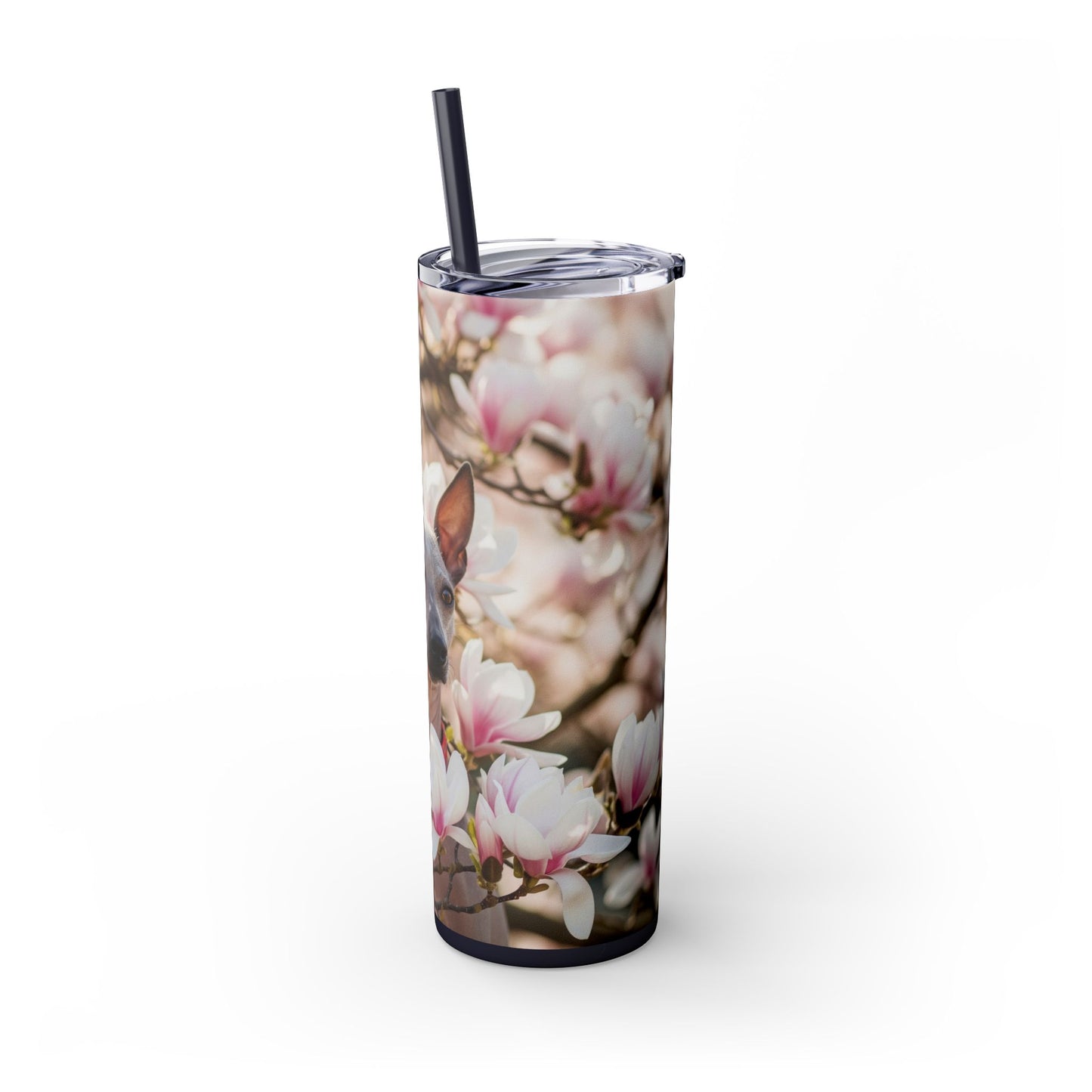 American Hairless Terrier Skinny Tumbler with Straw, 20oz