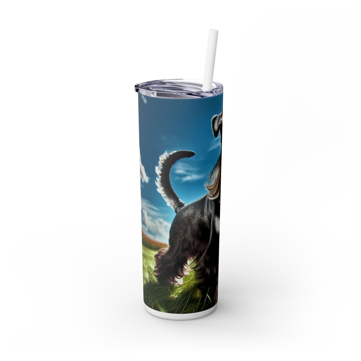 Standard Schnauzer Skinny Tumbler with Straw, 20oz