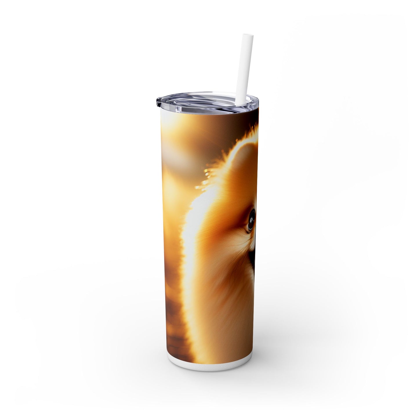 Pomeranian Skinny Tumbler with Straw, 20oz