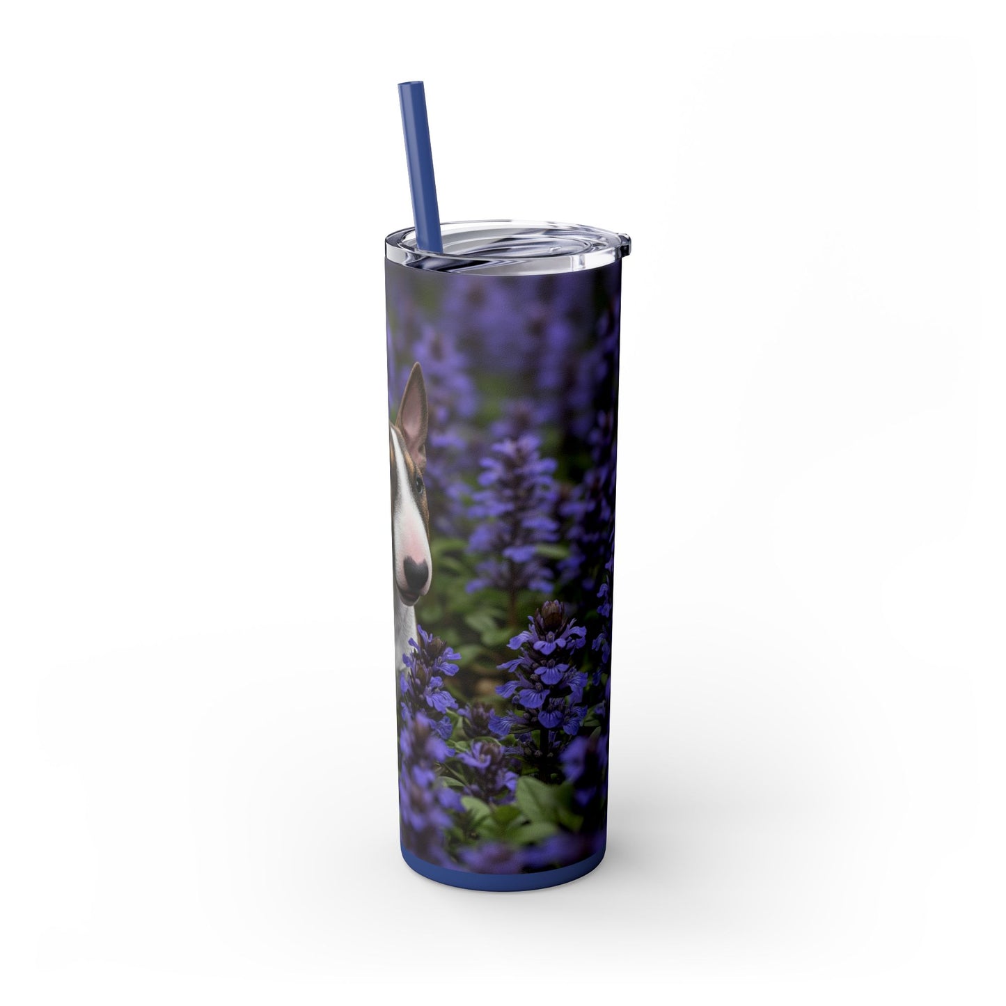 Miniature Bull Terrier Skinny Tumbler with Straw, 20oz