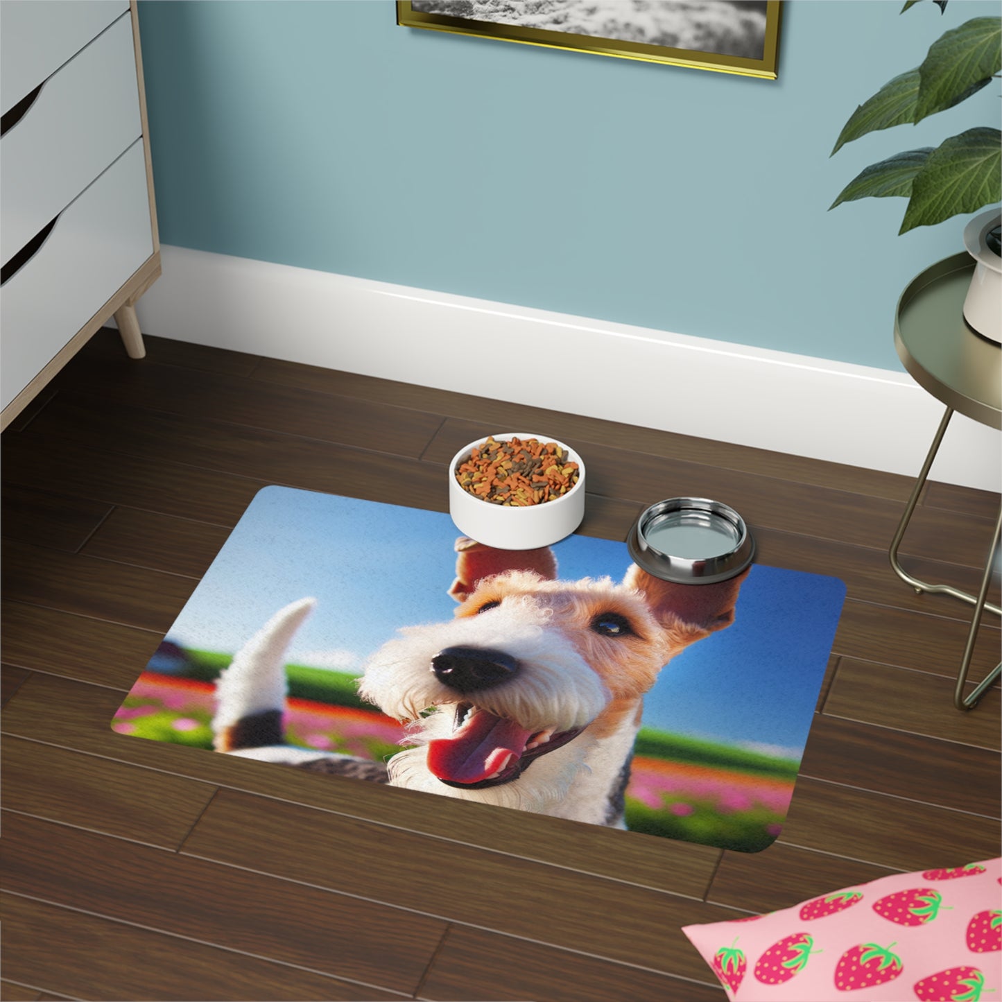 Pet Food Mat (12x18) - Wire Fox Terrier