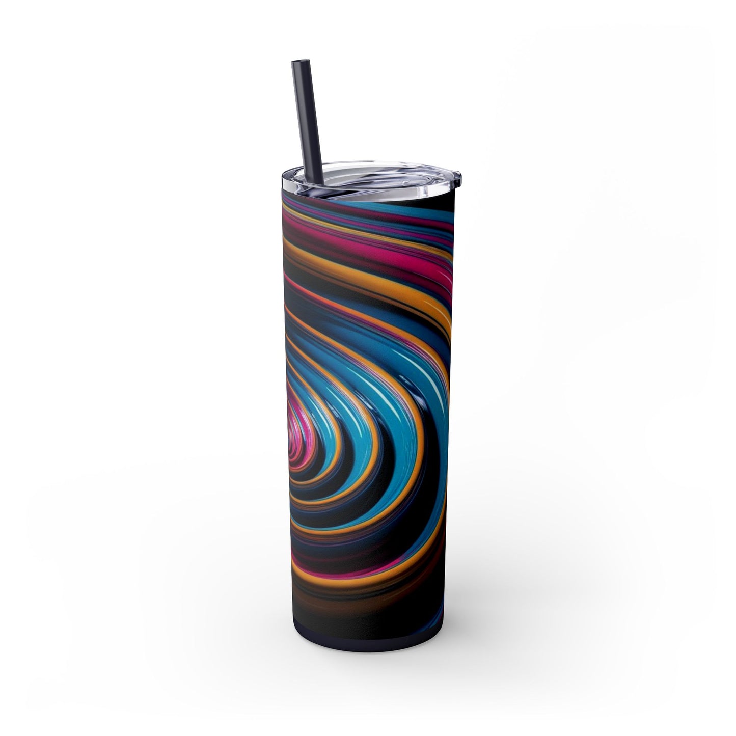 Optical Illusion Skinny Tumbler with Straw, 20oz