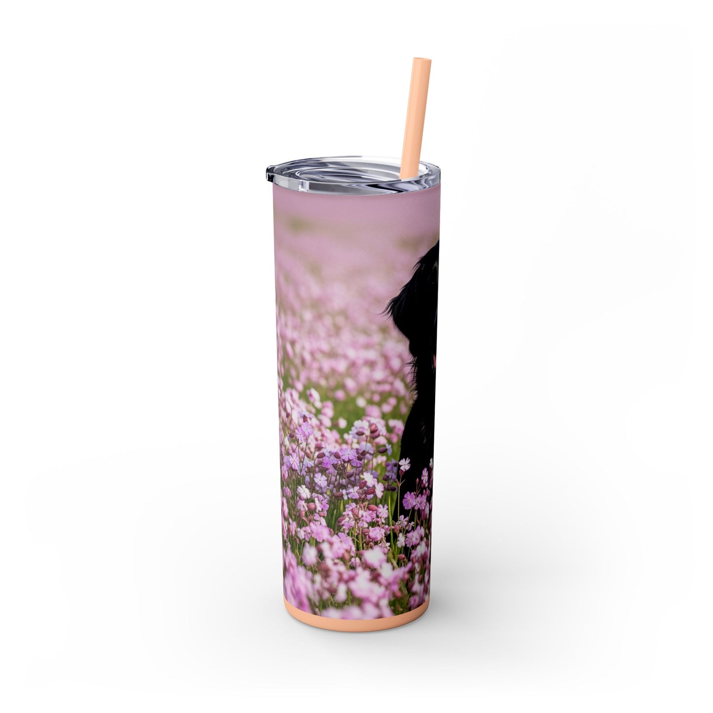 Flat Coated Retriever Skinny Tumbler with Straw, 20oz