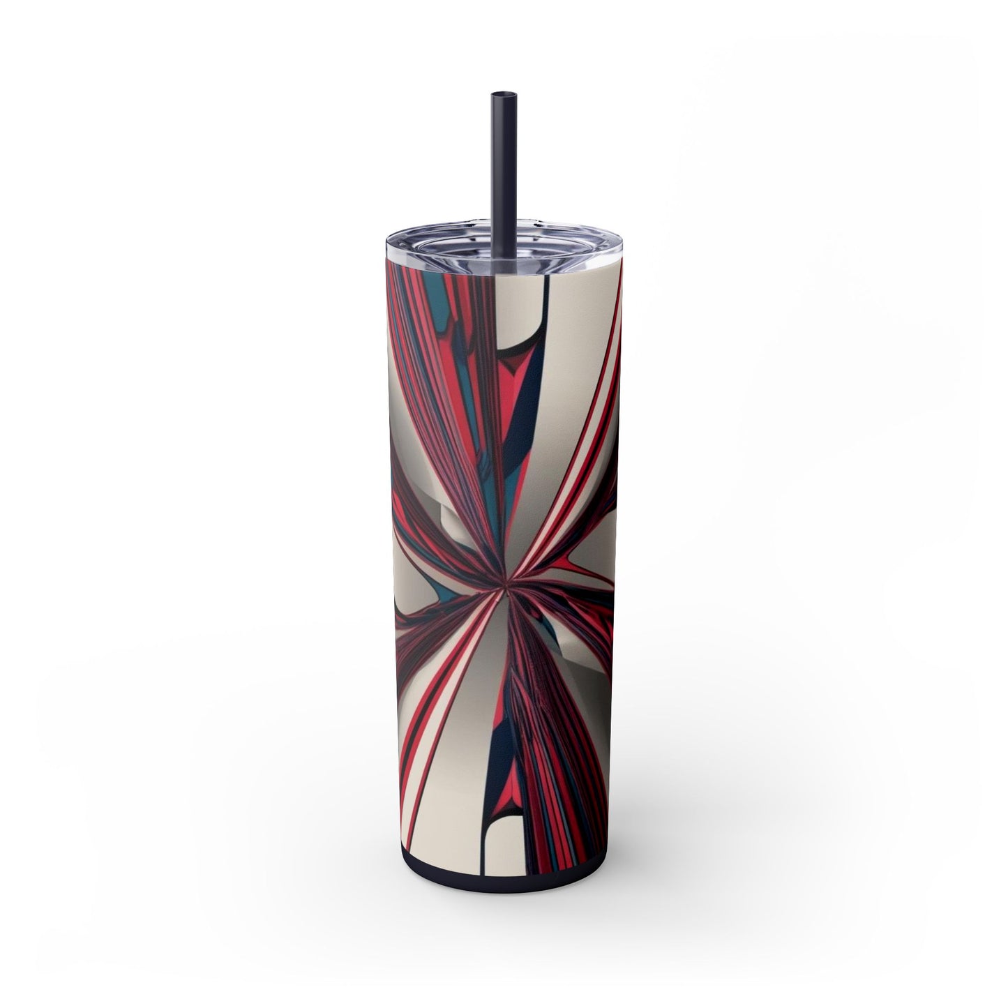 Optical Illusion Skinny Tumbler with Straw, 20oz