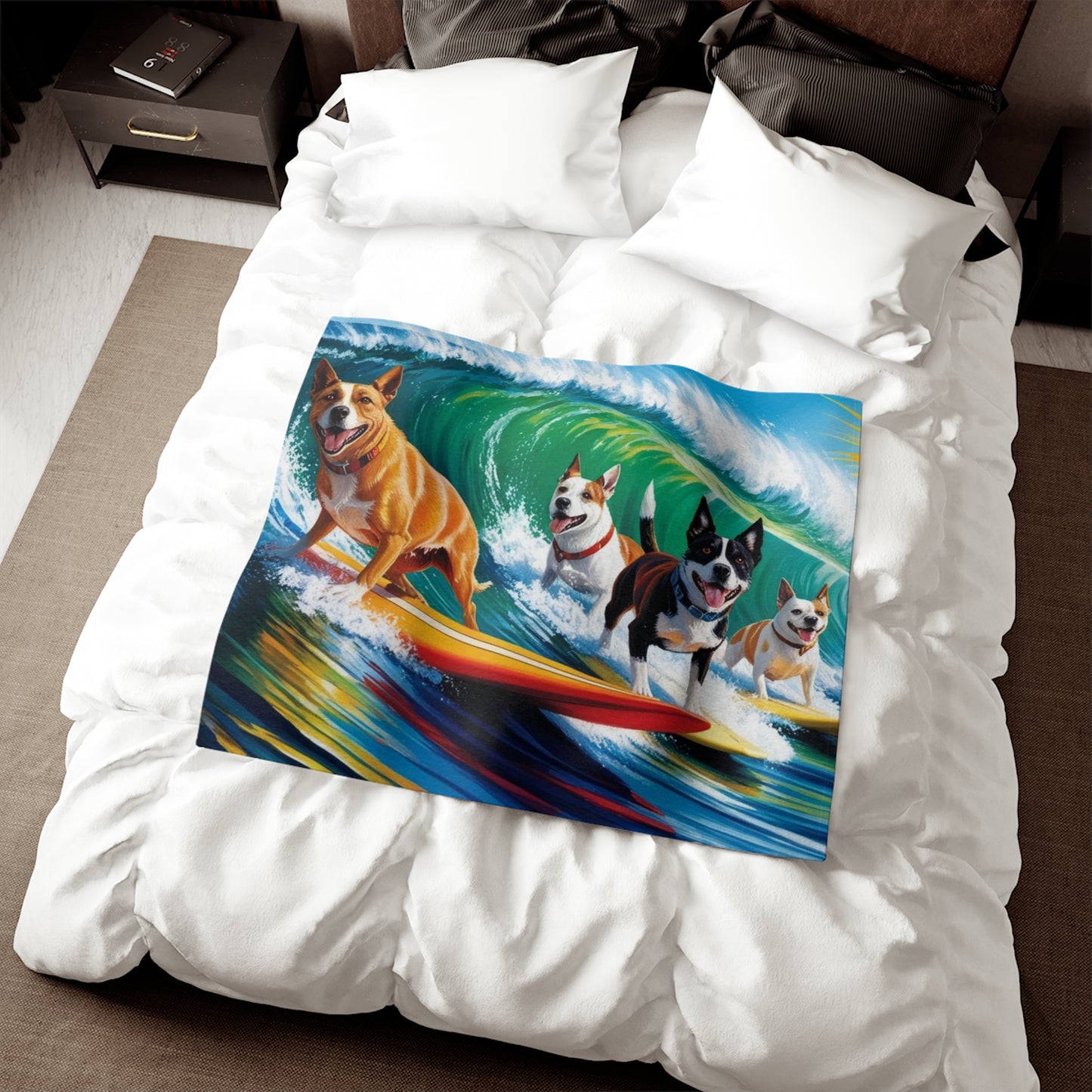 Surf Dogs Sweatshirt Blanket
