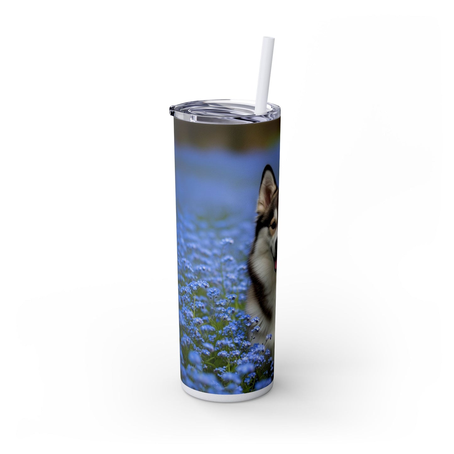 Alaskan Klee Kai Skinny Tumbler with Straw, 20oz