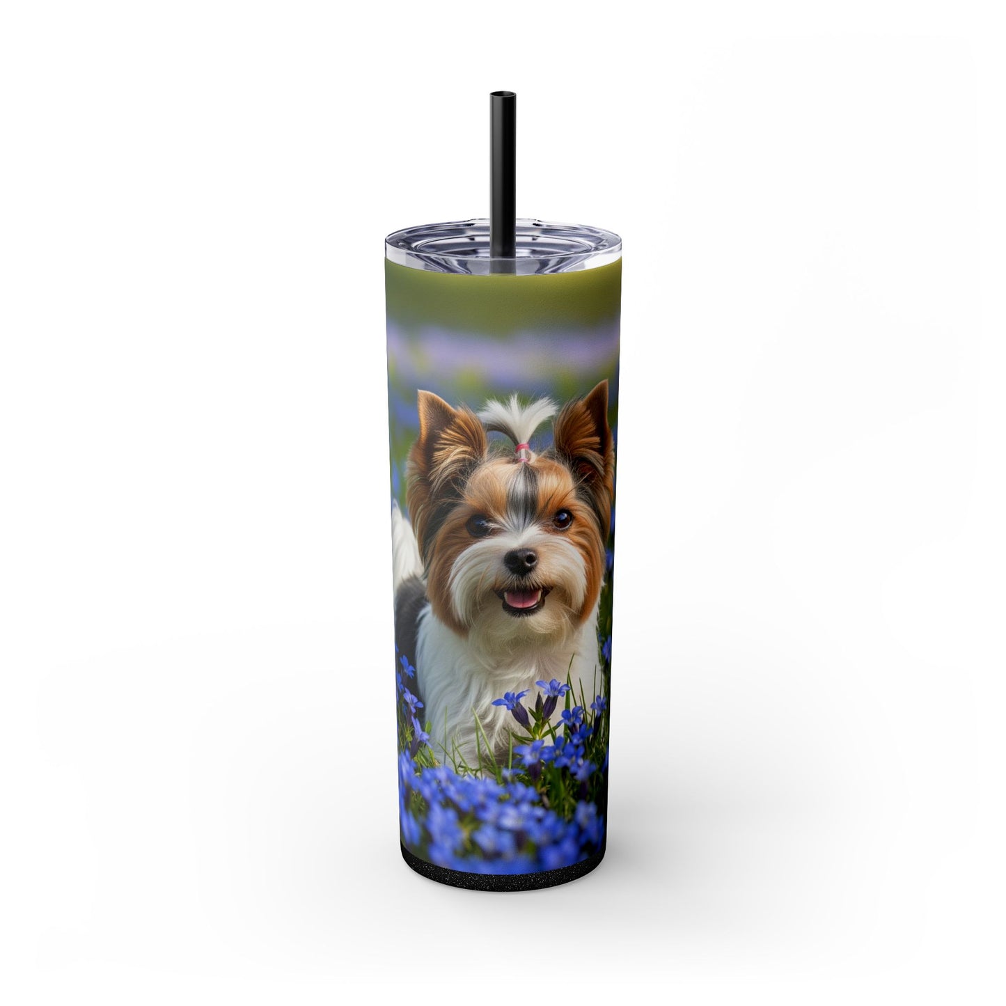 Biewer Terrier Tumbler with Straw, 20oz