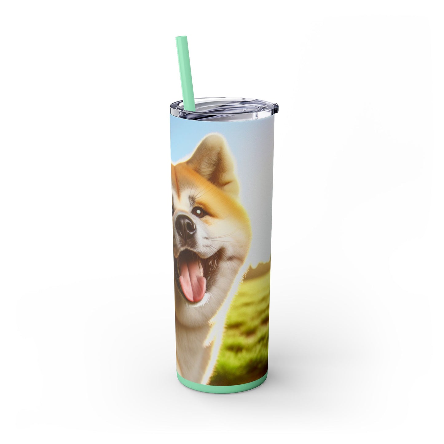 Akita Skinny Tumbler with Straw, 20oz