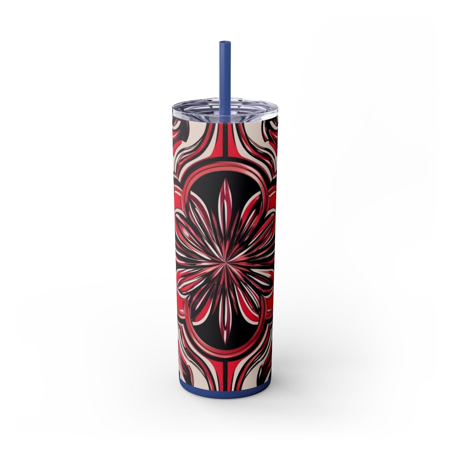 Optical Illusion Skinny Tumbler with Straw, 20oz