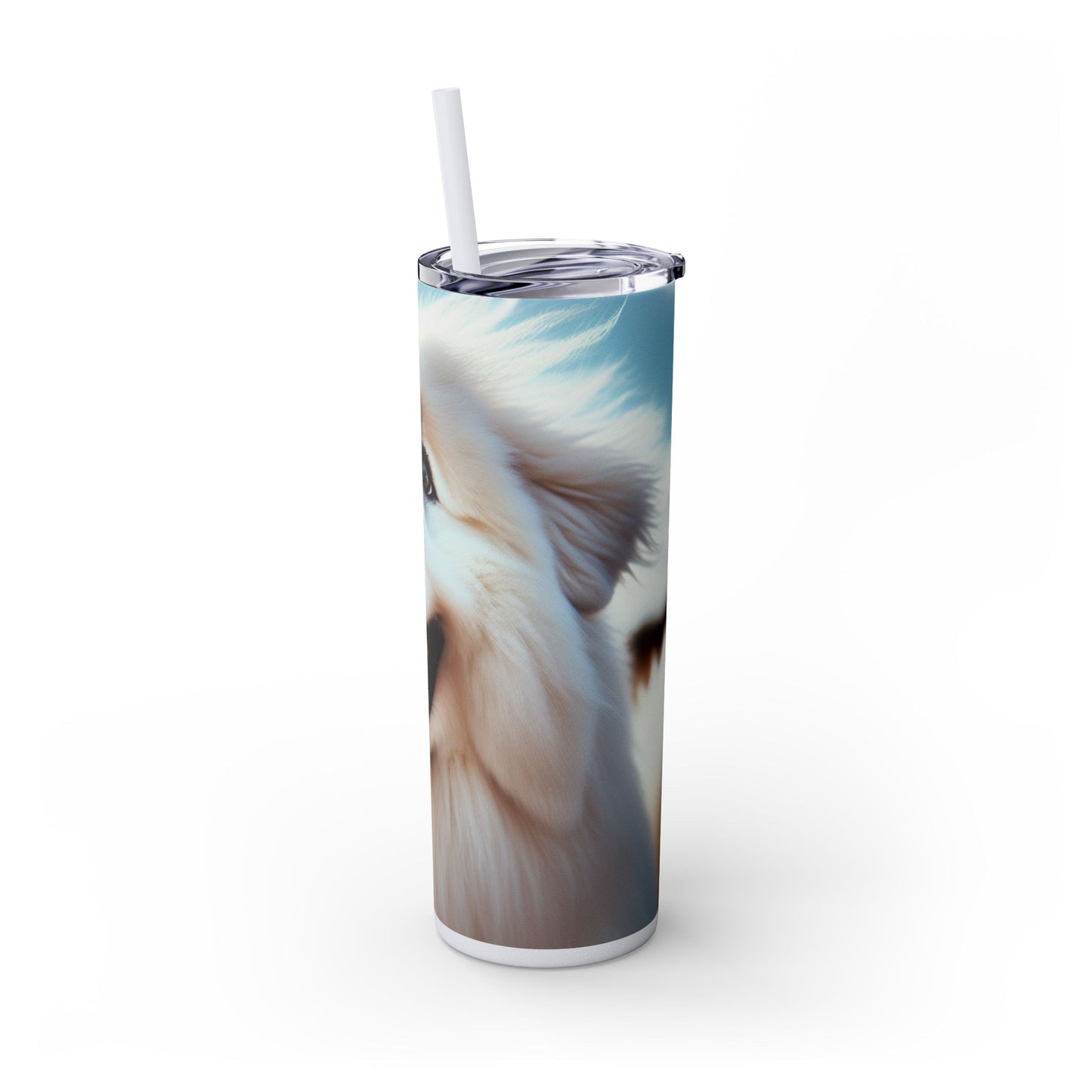 Pyrenean Mountain Dog Skinny Tumbler with Straw, 20oz