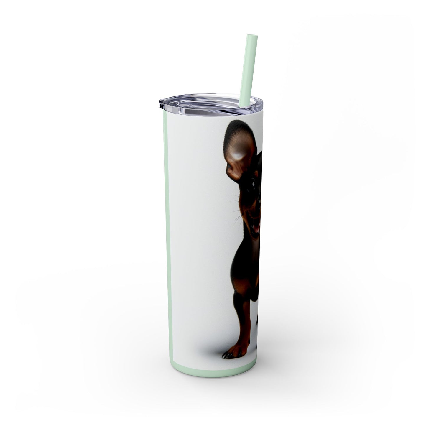 Miniature Pinscher Skinny Tumbler with Straw, 20oz