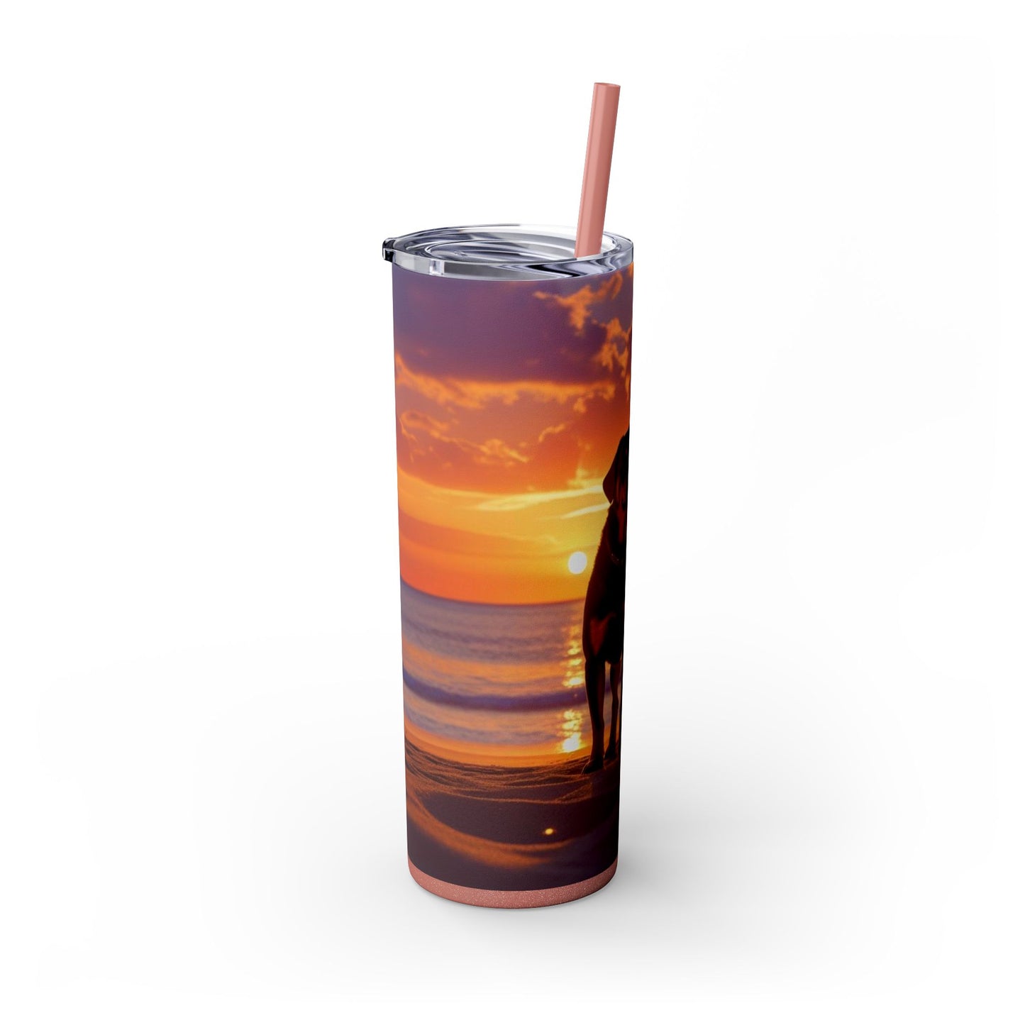 Rottweiler Love Skinny Tumbler with Straw, 20oz