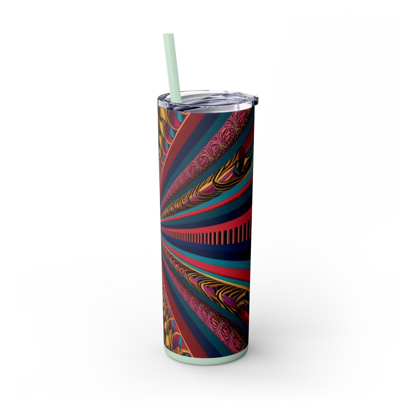Optical Illusion Skinny Tumbler with Straw, 20oz