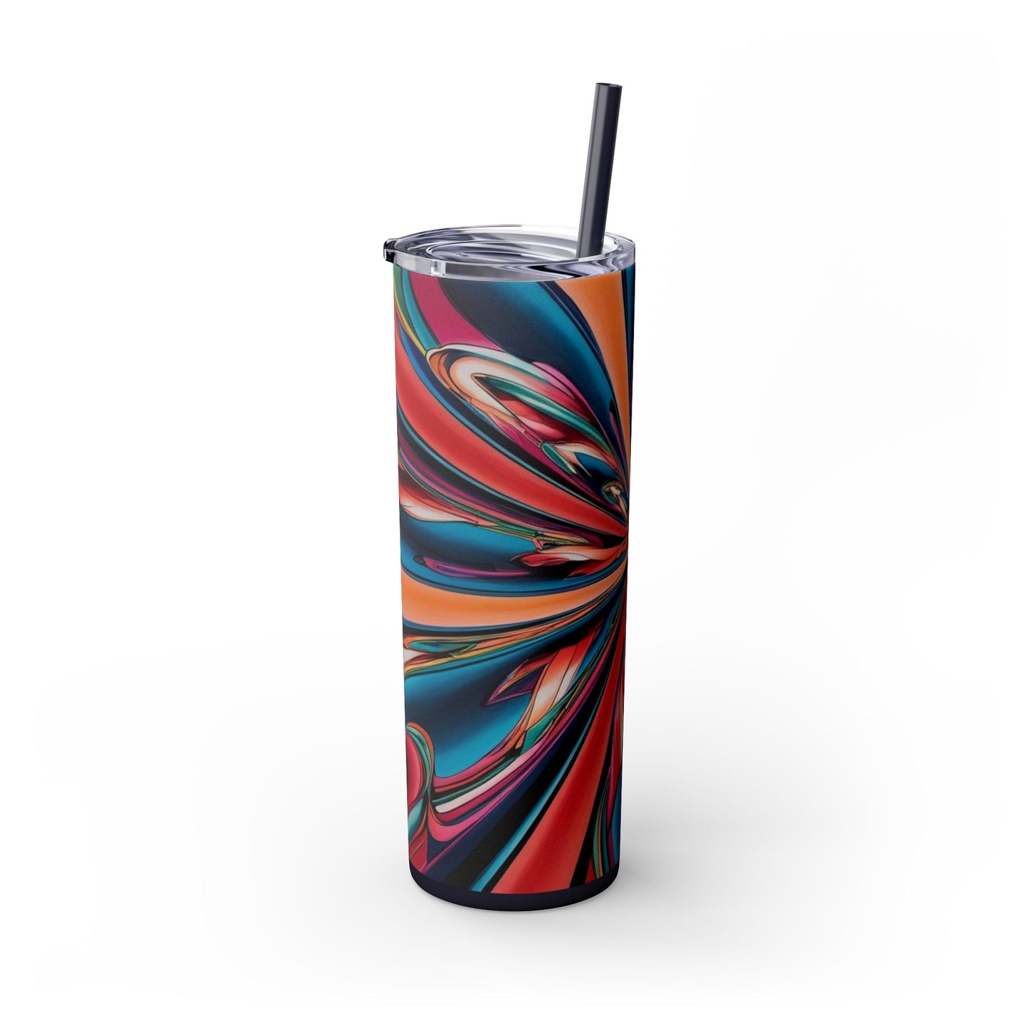 Optical Illusion Skinny Tumbler with Straw, 20oz