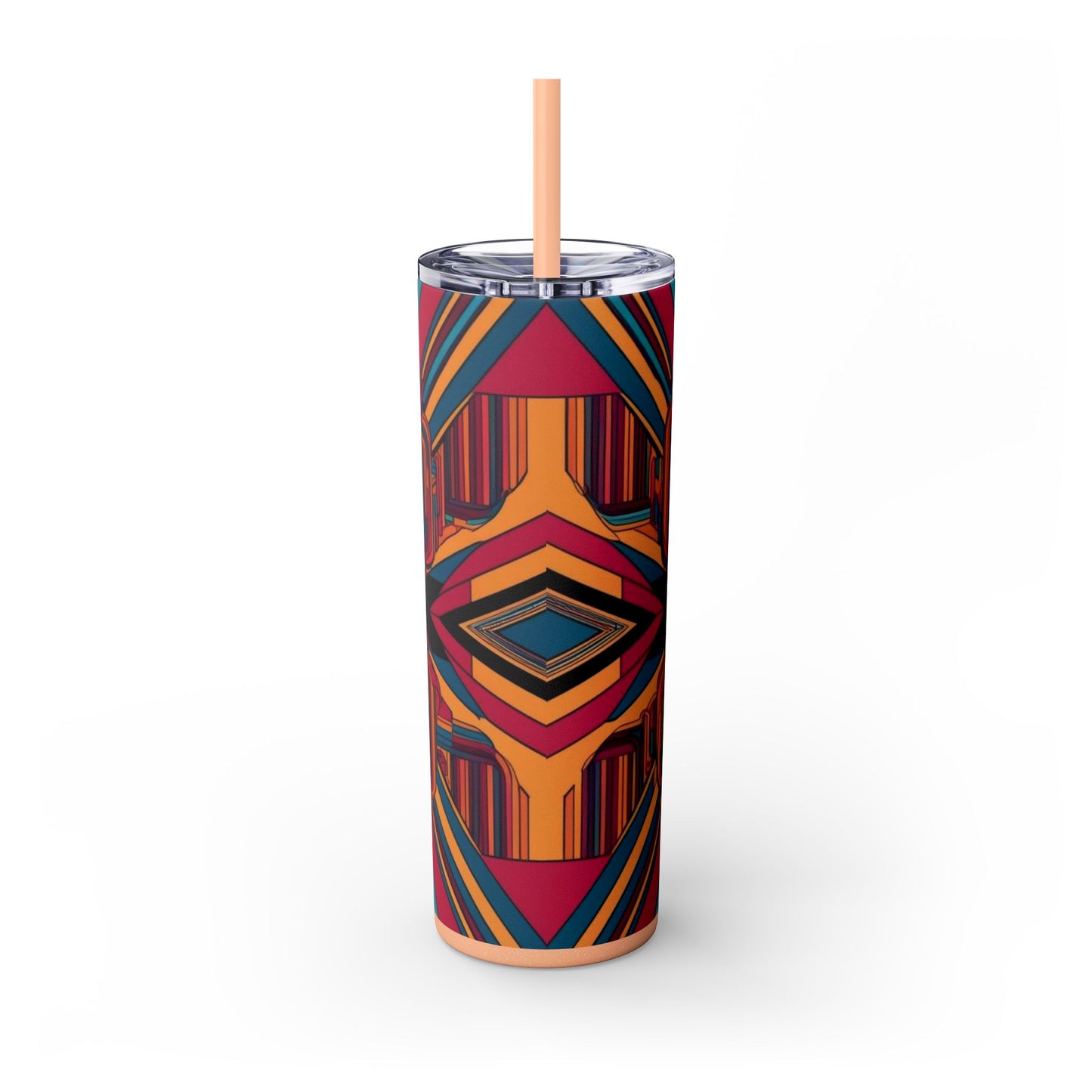 Optical Illusion Skinny Tumbler with Straw, 20oz