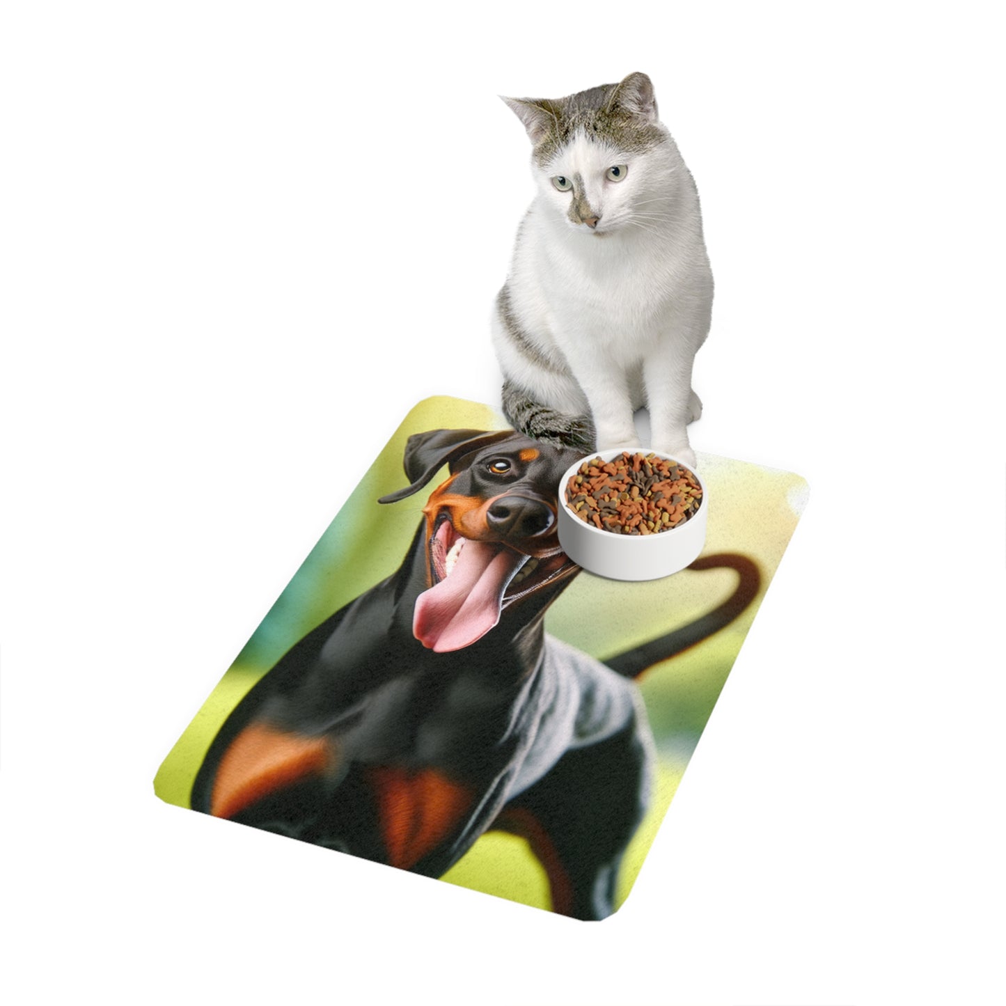 Vertical Pet Food Mat (12x18) - Doberman
