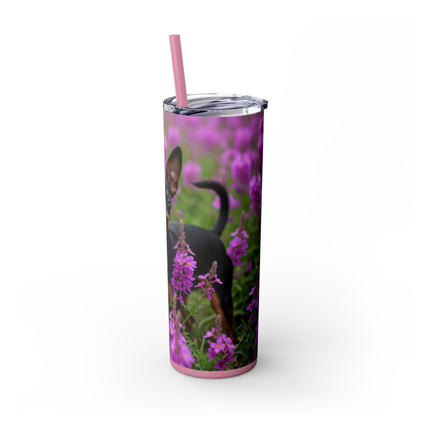 English Toy Terrier Tumbler with Straw, 20oz