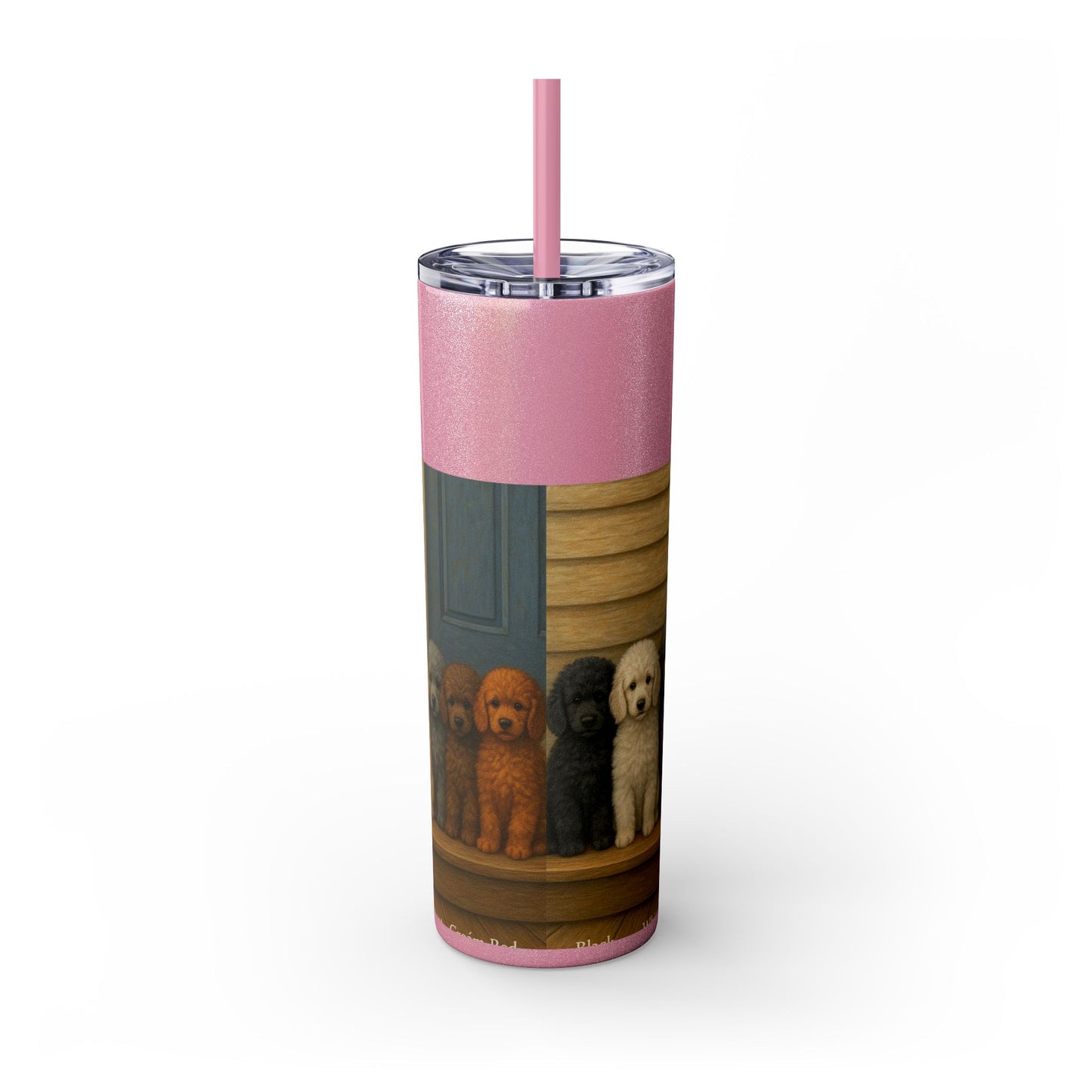 Poodle puppies Tumbler with Straw, 20oz