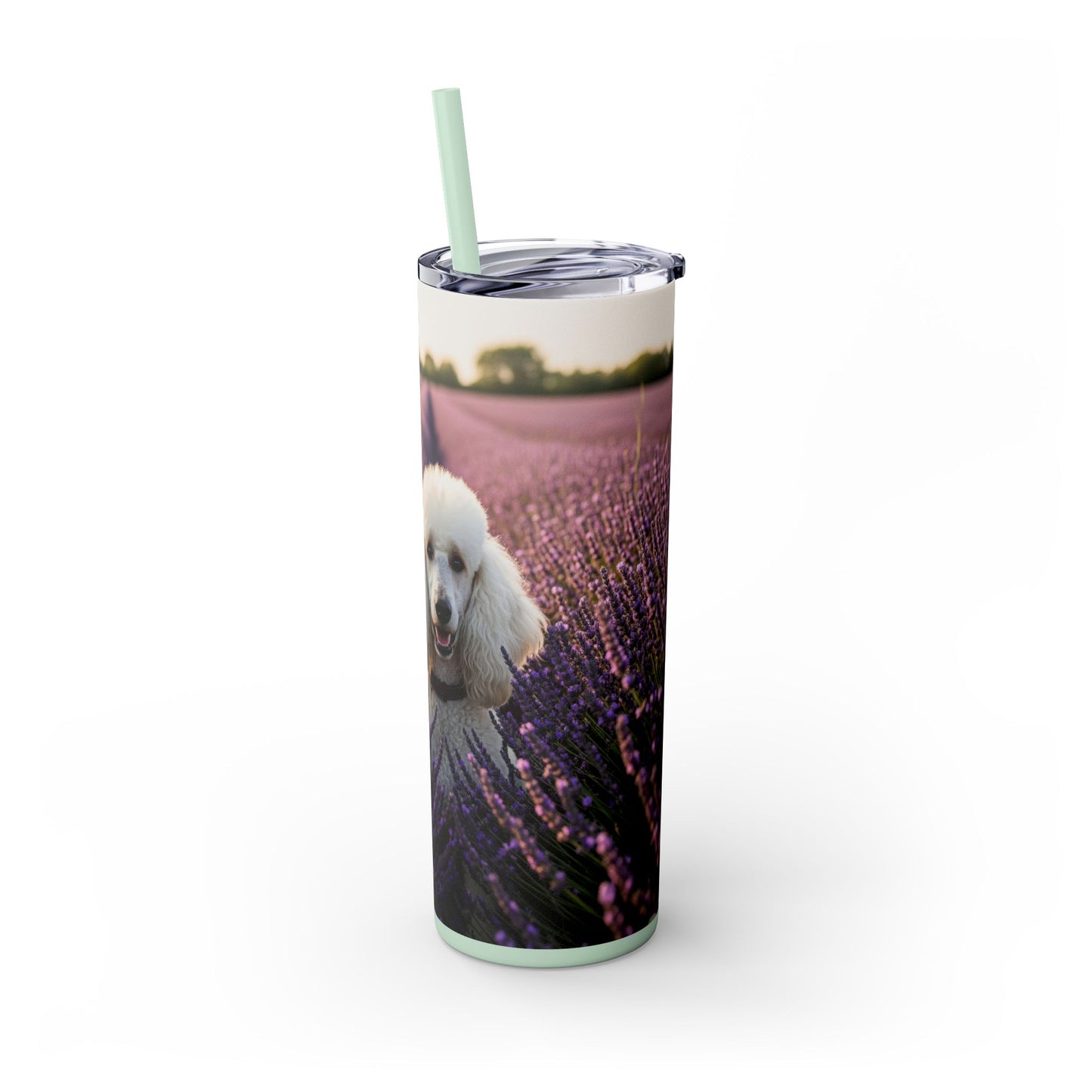 Poodle Skinny Tumbler with Straw, 20oz