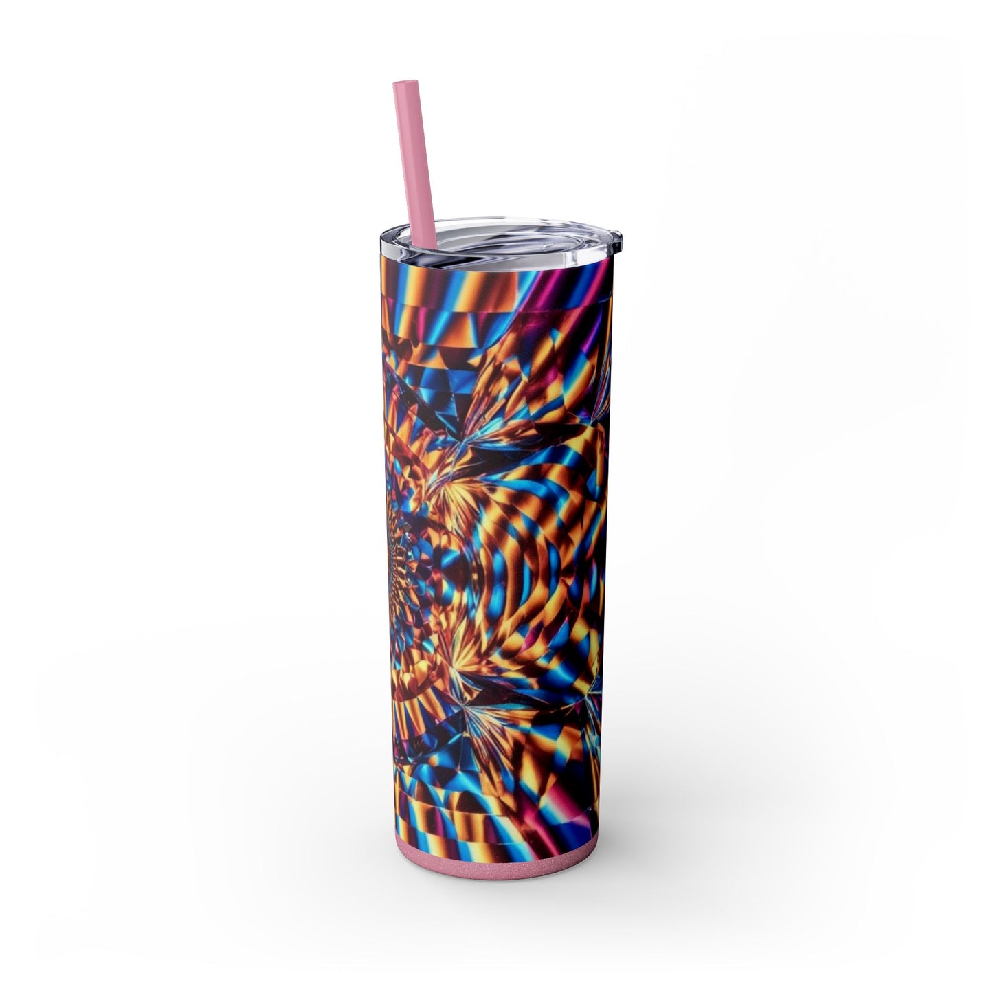 Optical Illusion Skinny Tumbler with Straw, 20oz