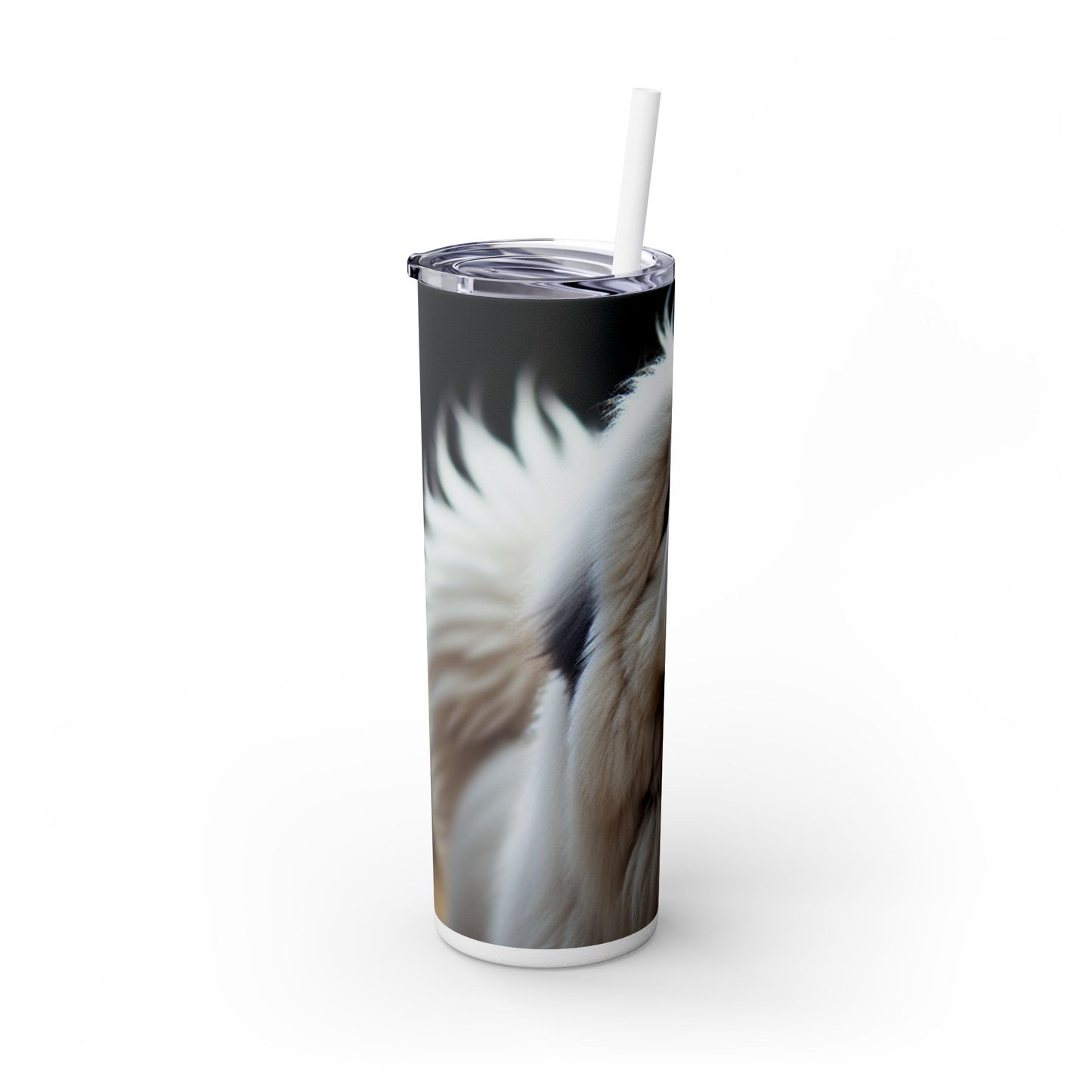 Tatra Shepherd Dog Skinny Tumbler with Straw, 20oz