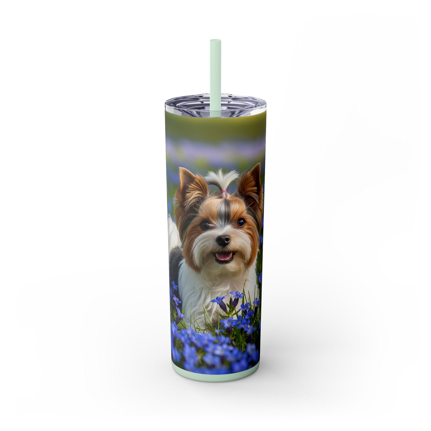 Biewer Terrier Tumbler with Straw, 20oz
