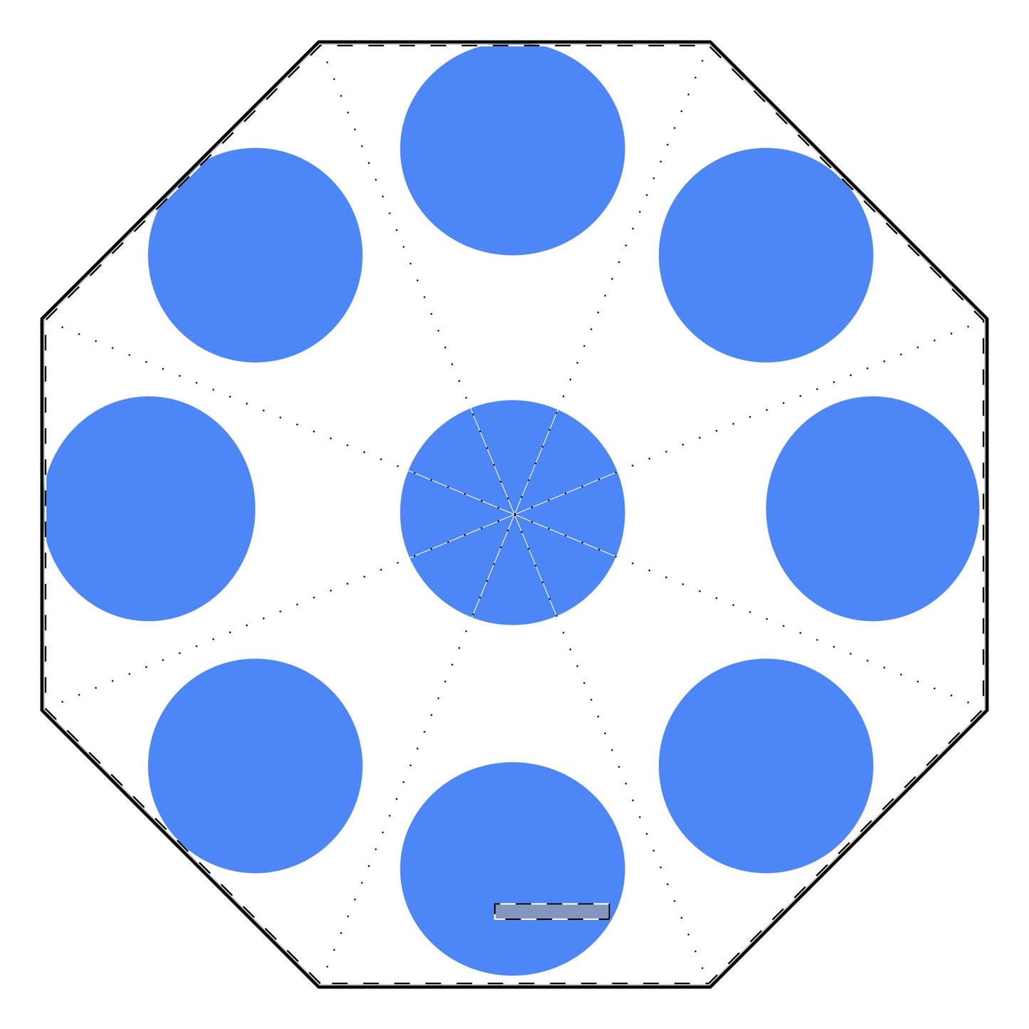 Blue Dots Semi-Automatic Foldable Umbrella