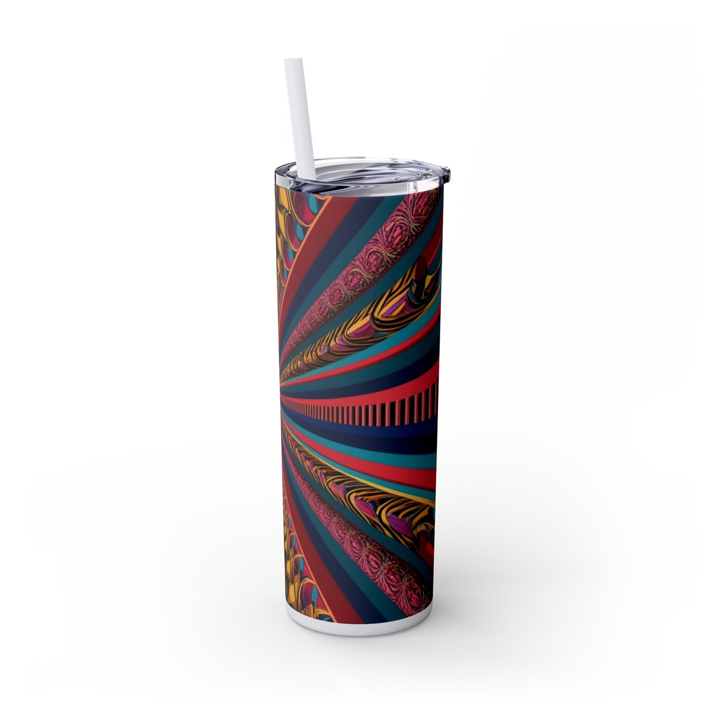 Optical Illusion Skinny Tumbler with Straw, 20oz