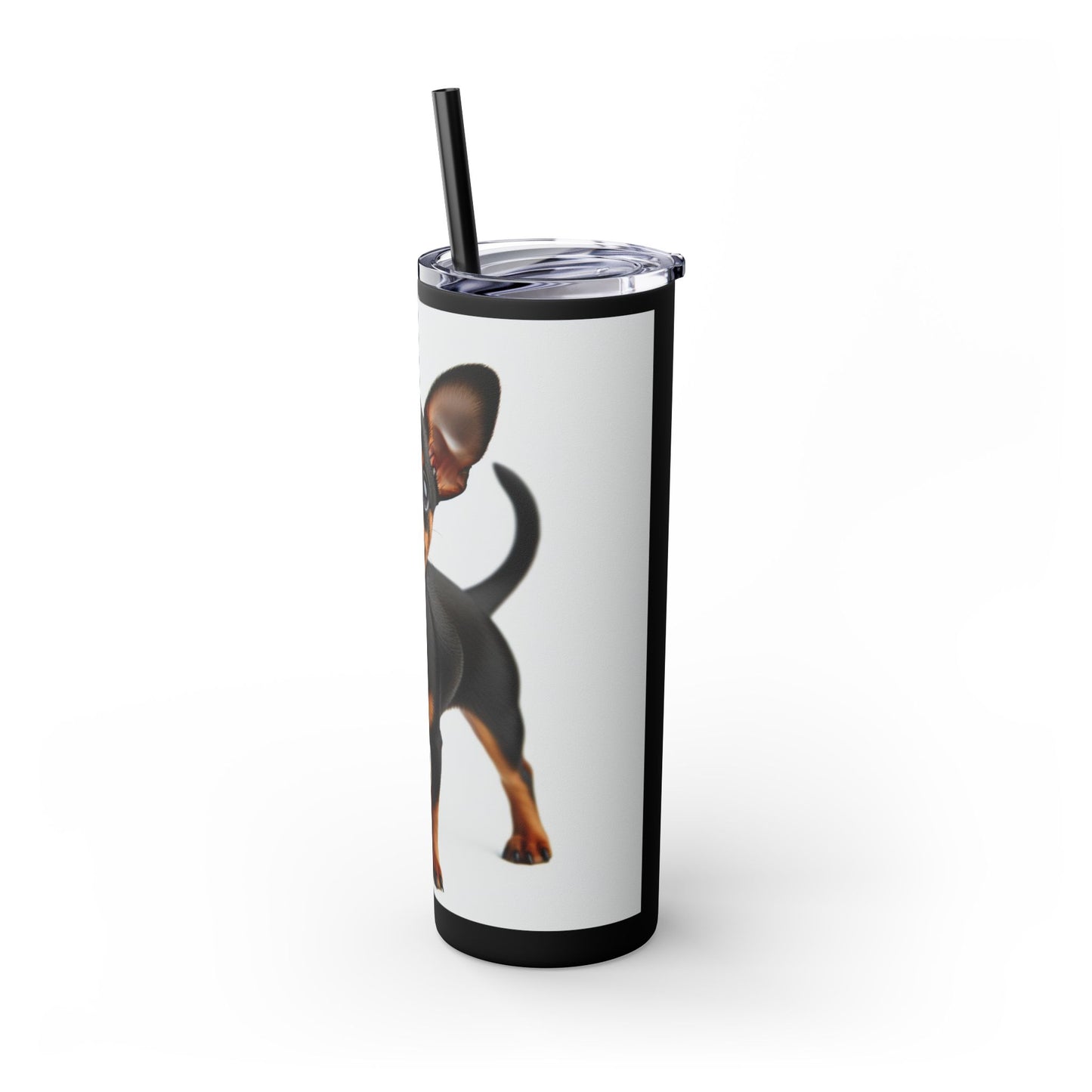 Miniature Pinscher Skinny Tumbler with Straw, 20oz