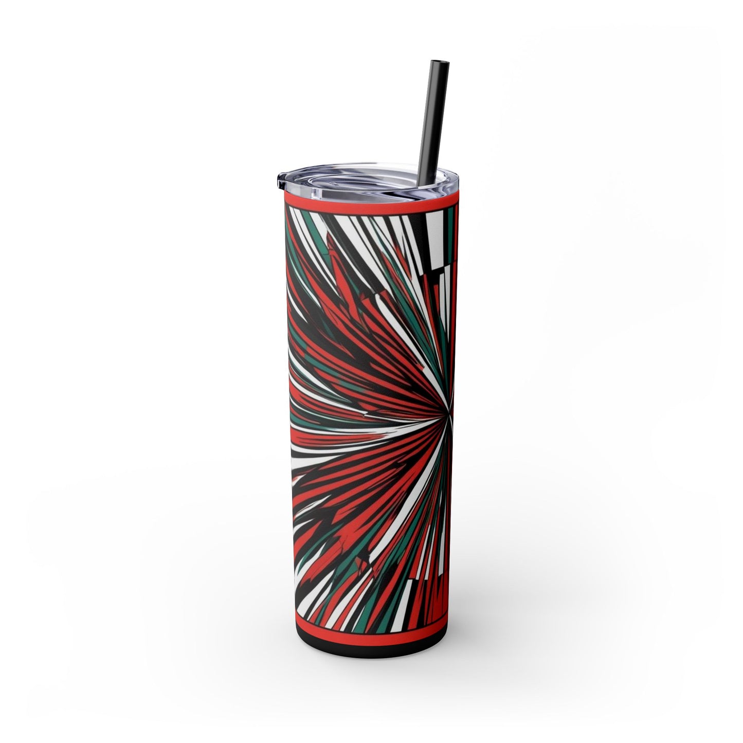 Optical Illusion Skinny Tumbler with Straw, 20oz