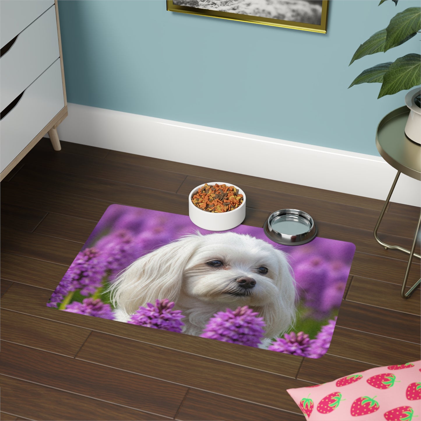 Pet Food Mat (12x18) - Maltese